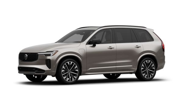 Volvo car exterior in three-quarter view, plain studio background.