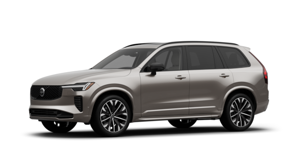 Volvo car exterior in three-quarter view, plain studio background.