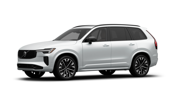 Volvo car exterior in three-quarter view, plain studio background.