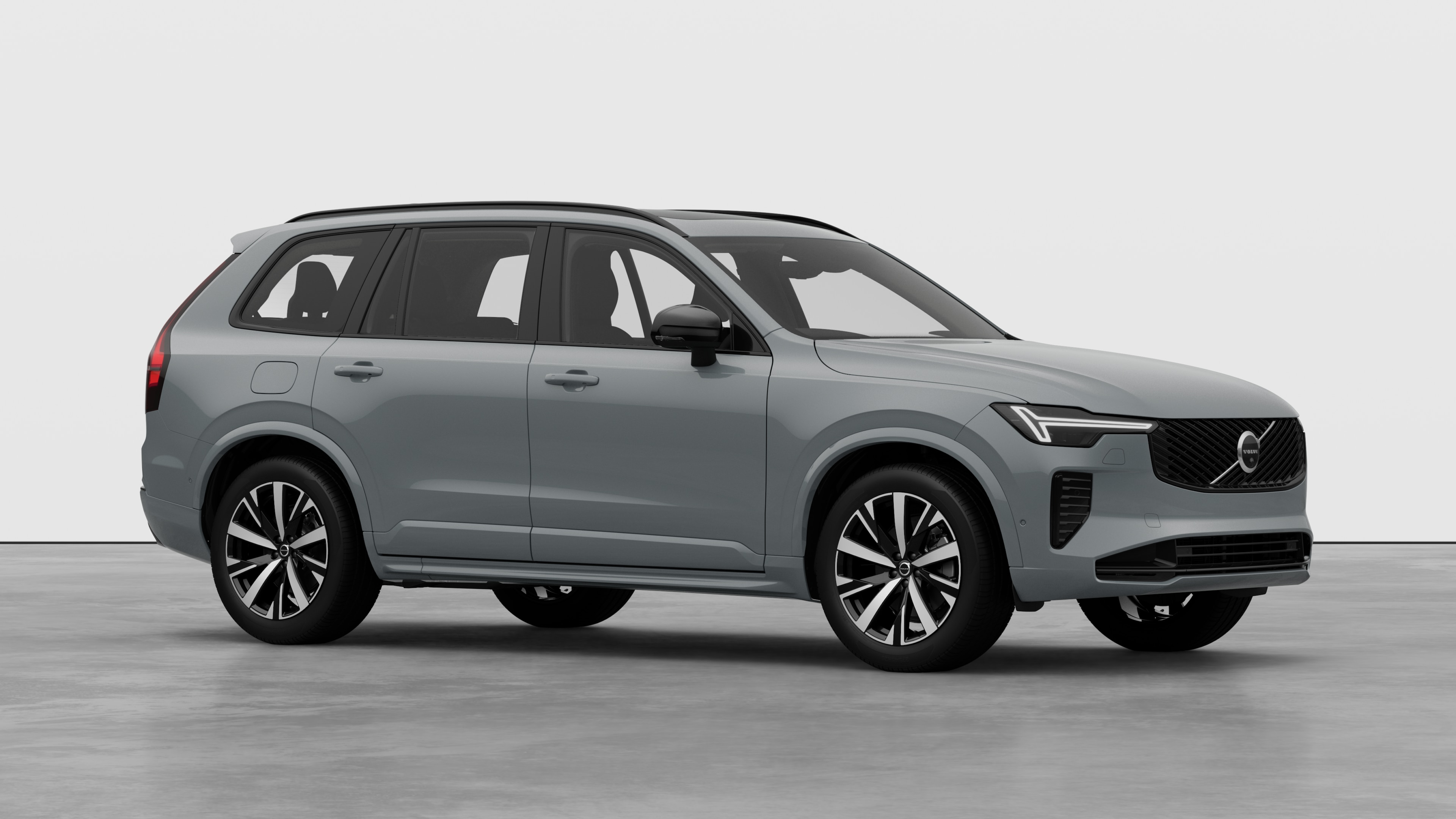 Volvo car exterior, three-quarter view in a plain studio background.