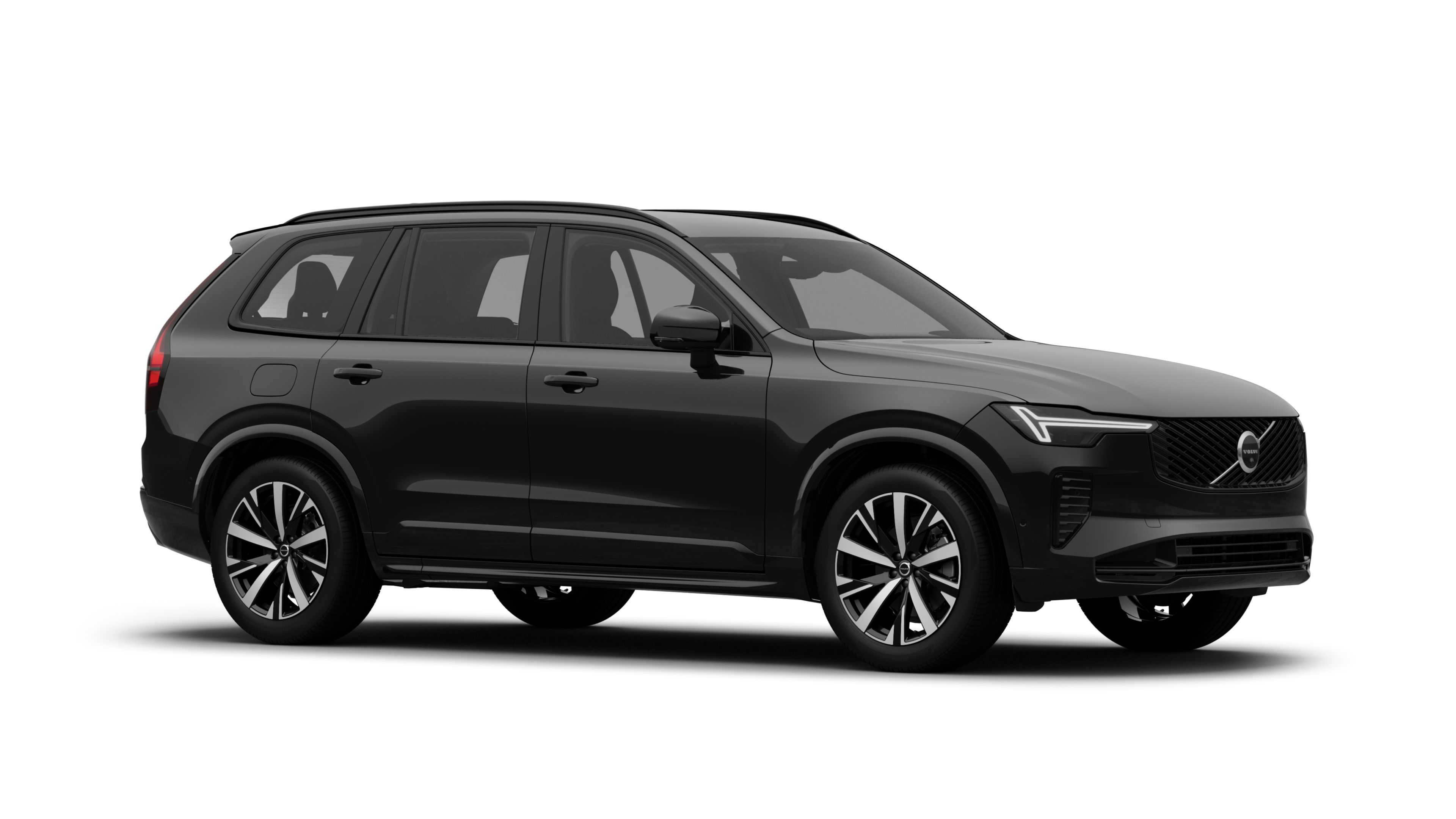 Volvo car exterior, three-quarter view in a plain studio background.