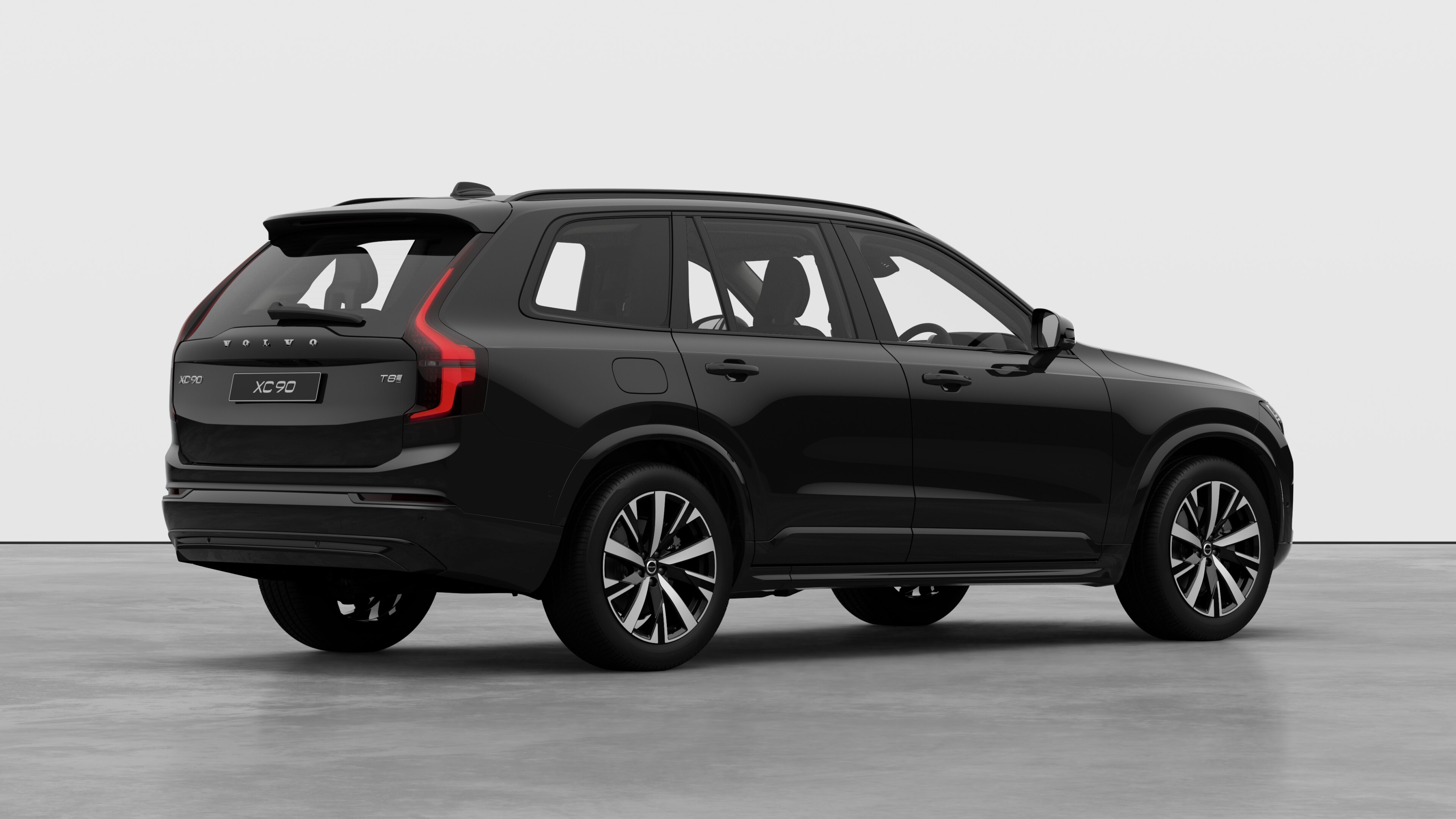 Volvo car rear three-quarter view on plain studio background.
