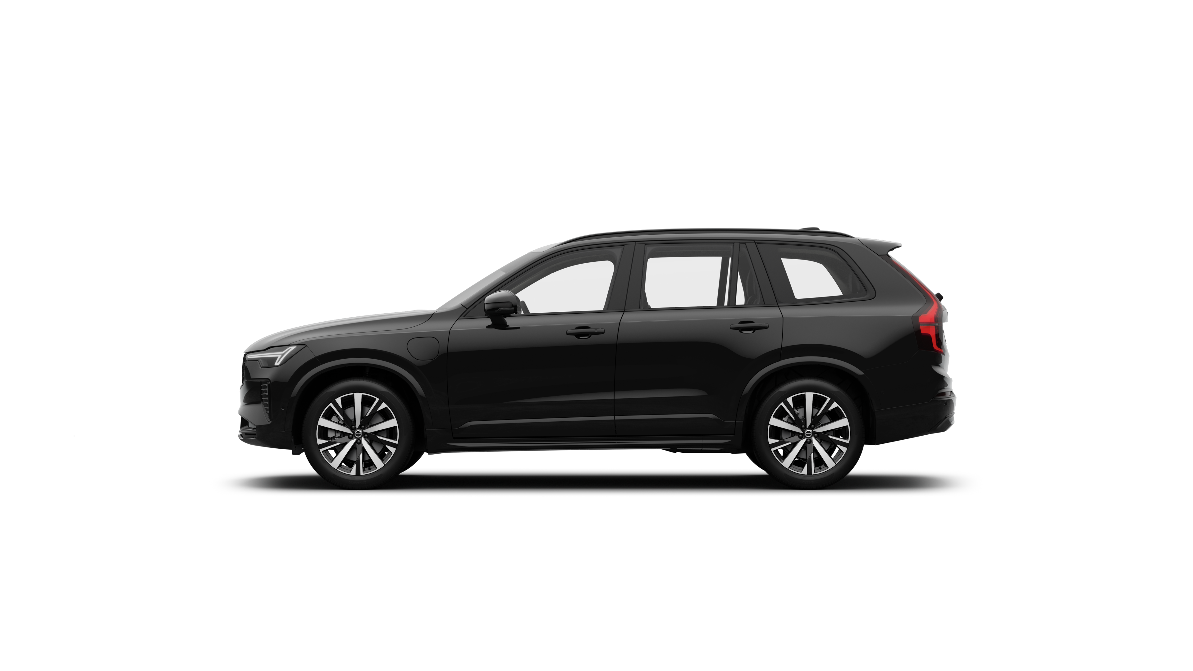 A sideview of a XC90 Plug-in hybrid|#|Mild hybrid