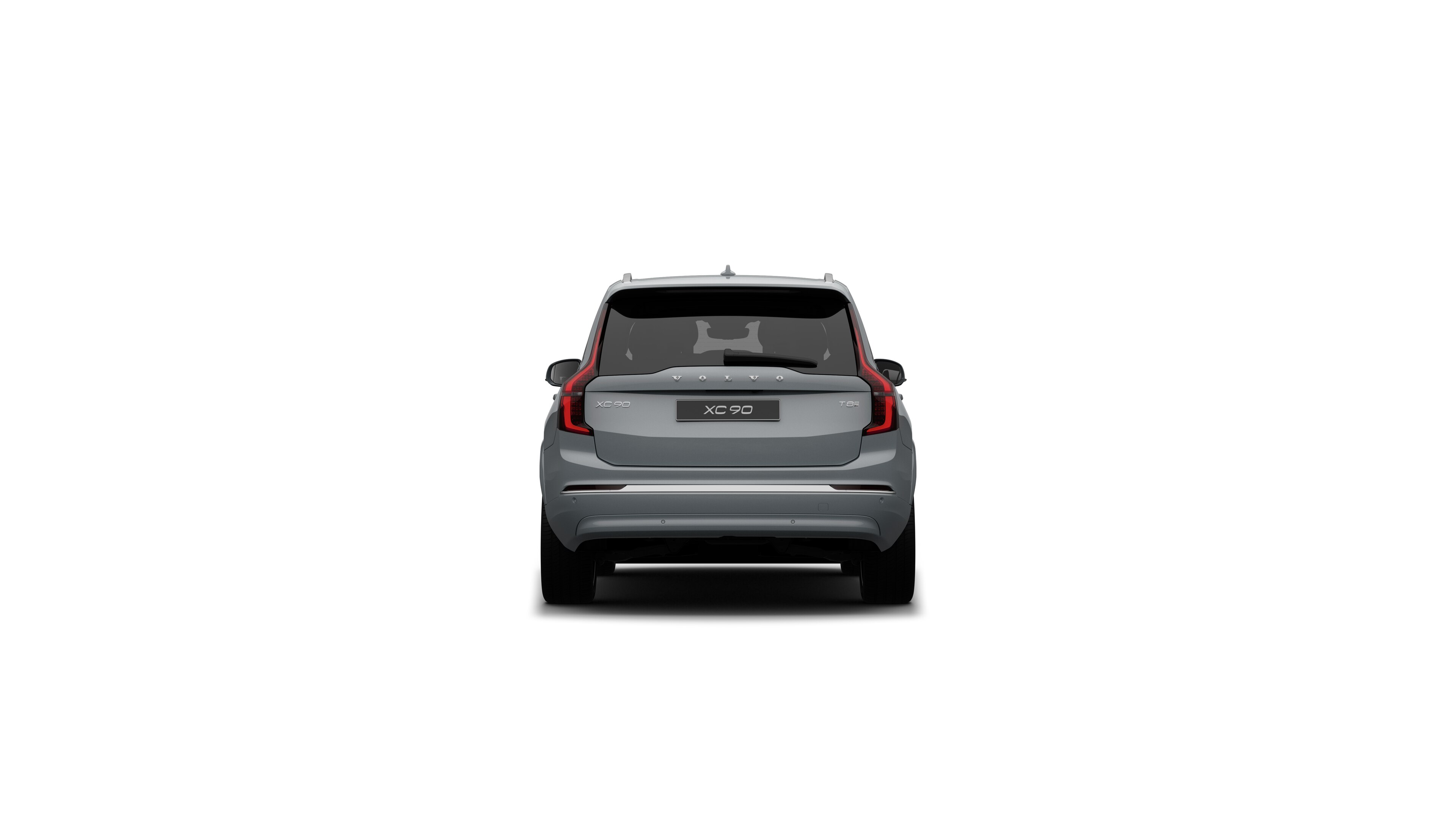 Vue arrière d’une Volvo sur un simple arrière-plan de studio.