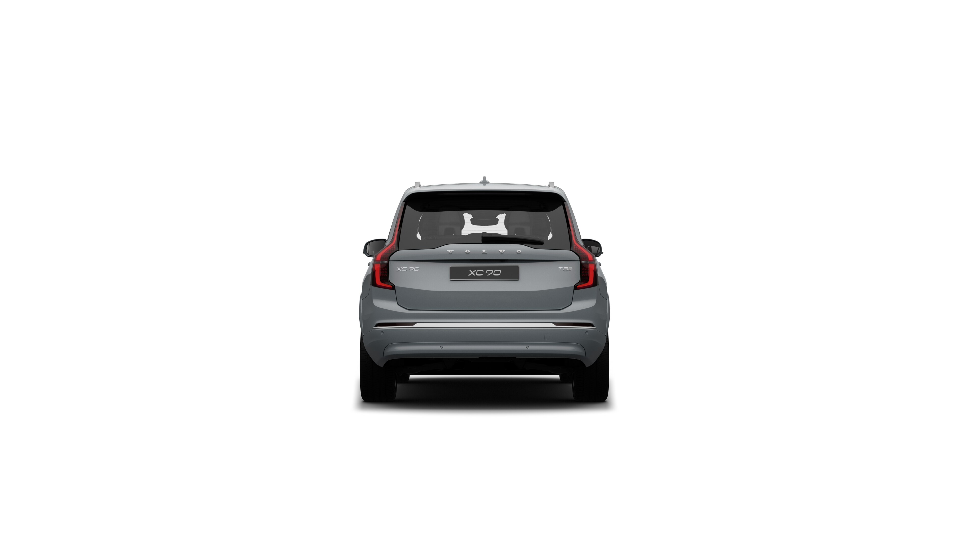 Vedere din spate a mașinii Volvo pe un fundal simplu de studio.