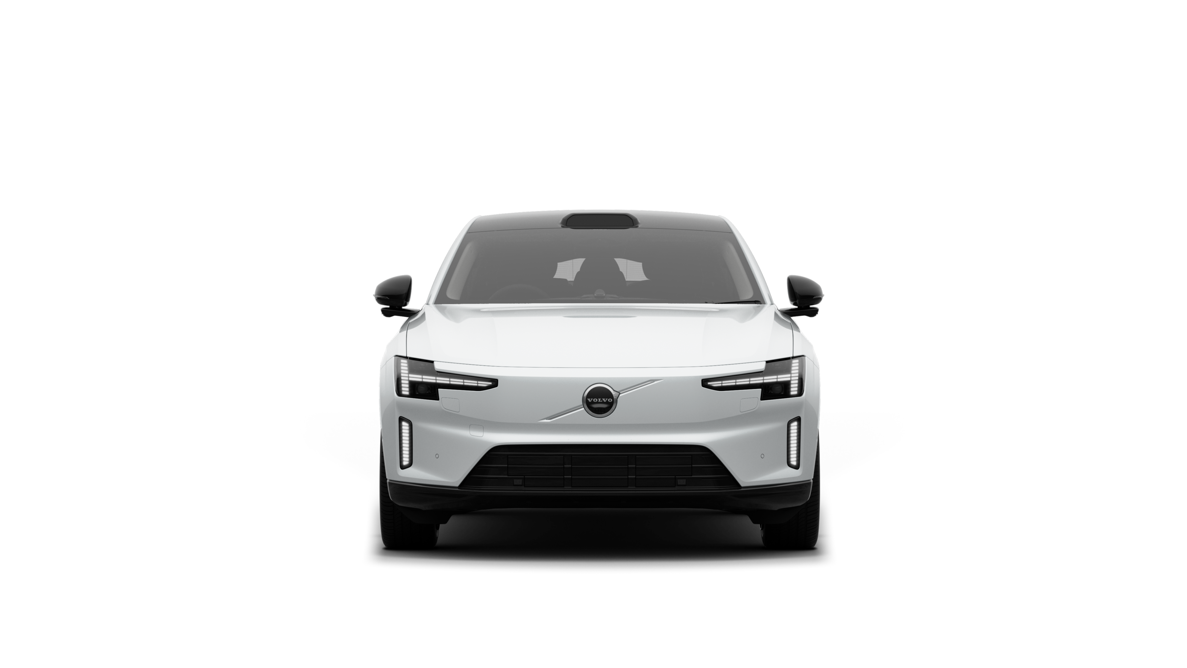 Front view of a Volvo car in a plain studio background.