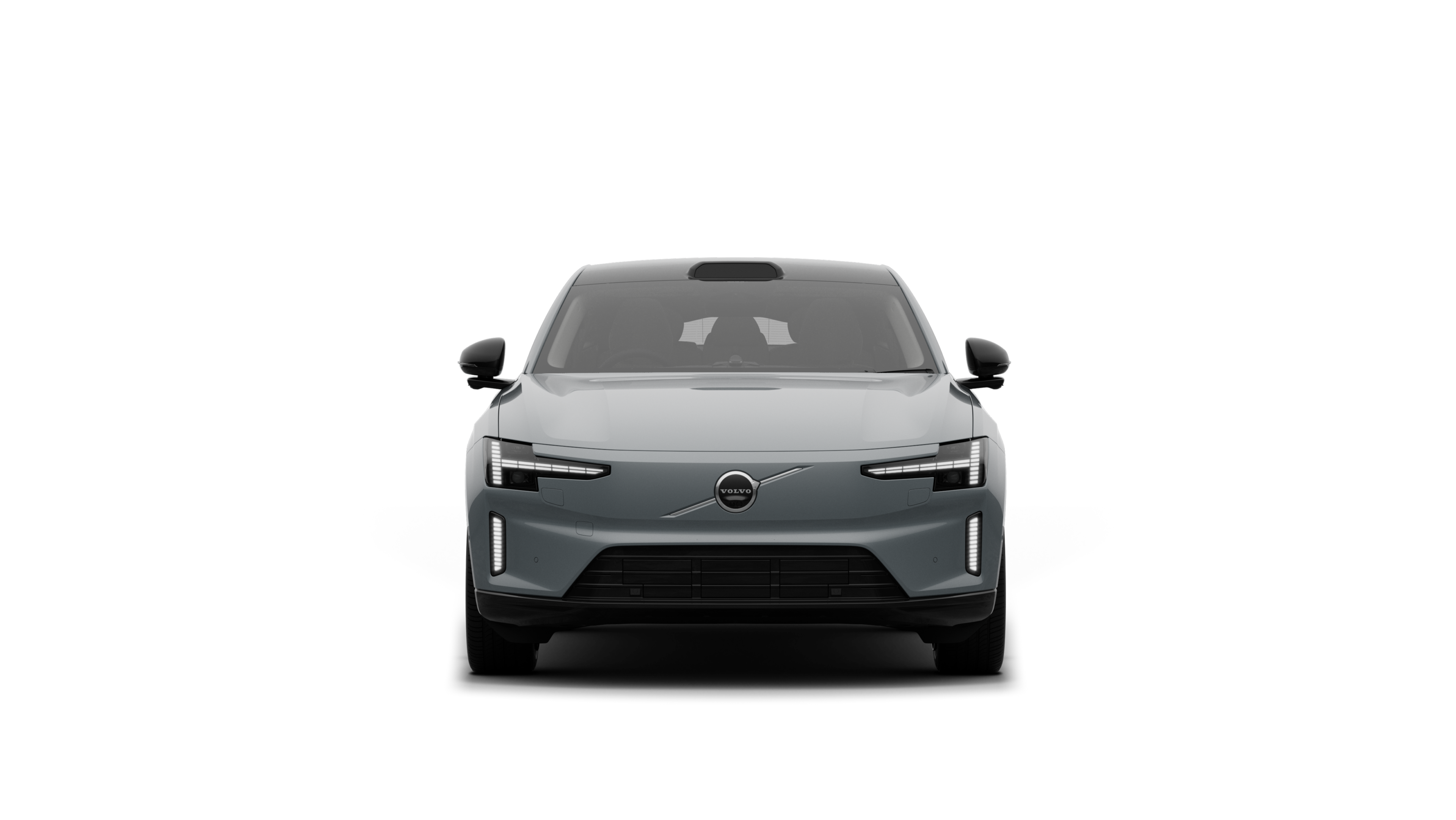 Front view of a Volvo car in a plain studio background.