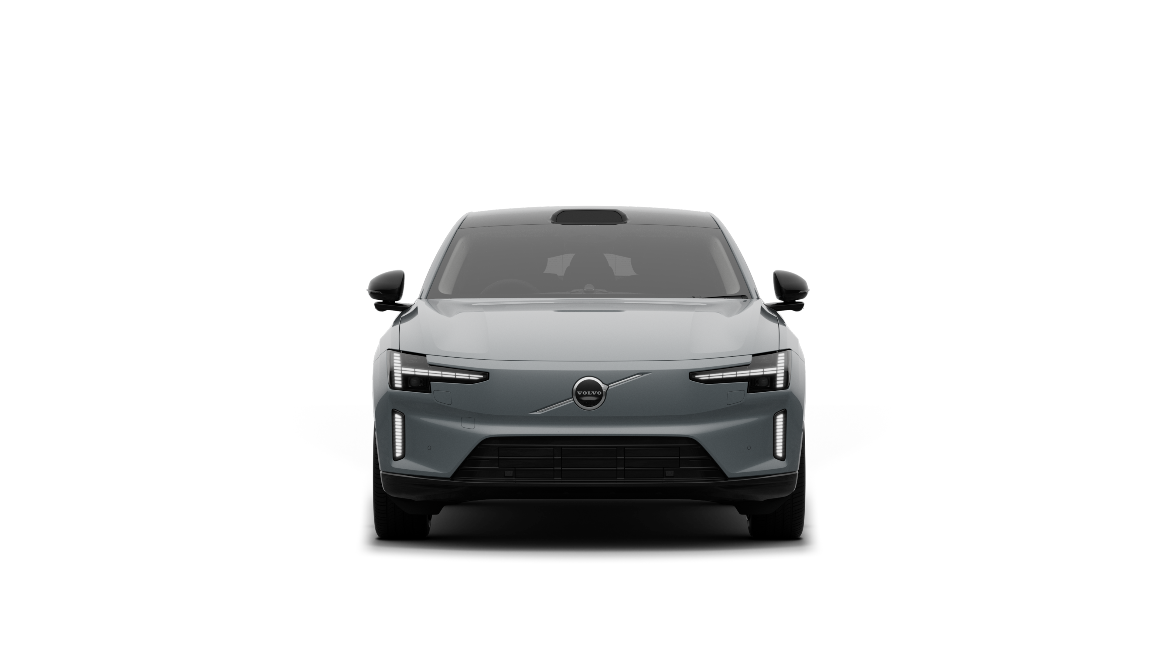 Front view of a Volvo car in a plain studio background.