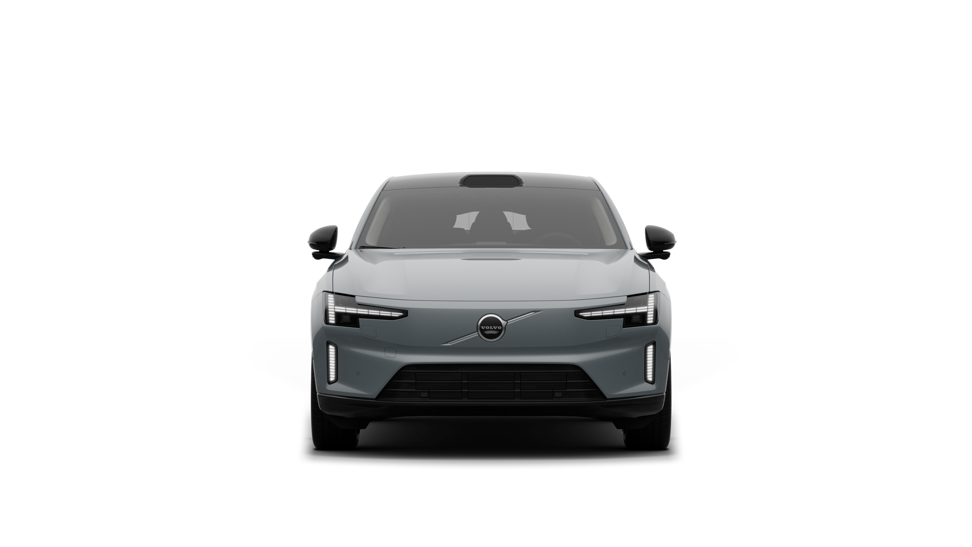 Front view of a Volvo car in a plain studio background.