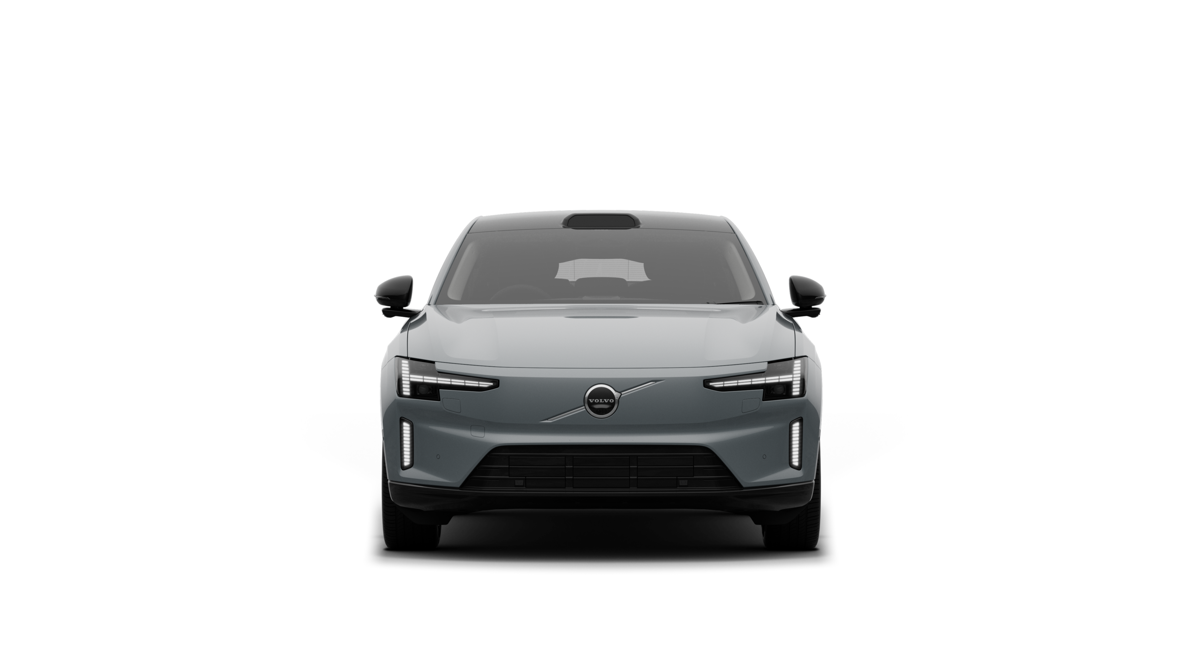 Front view of a Volvo car in a plain studio background.