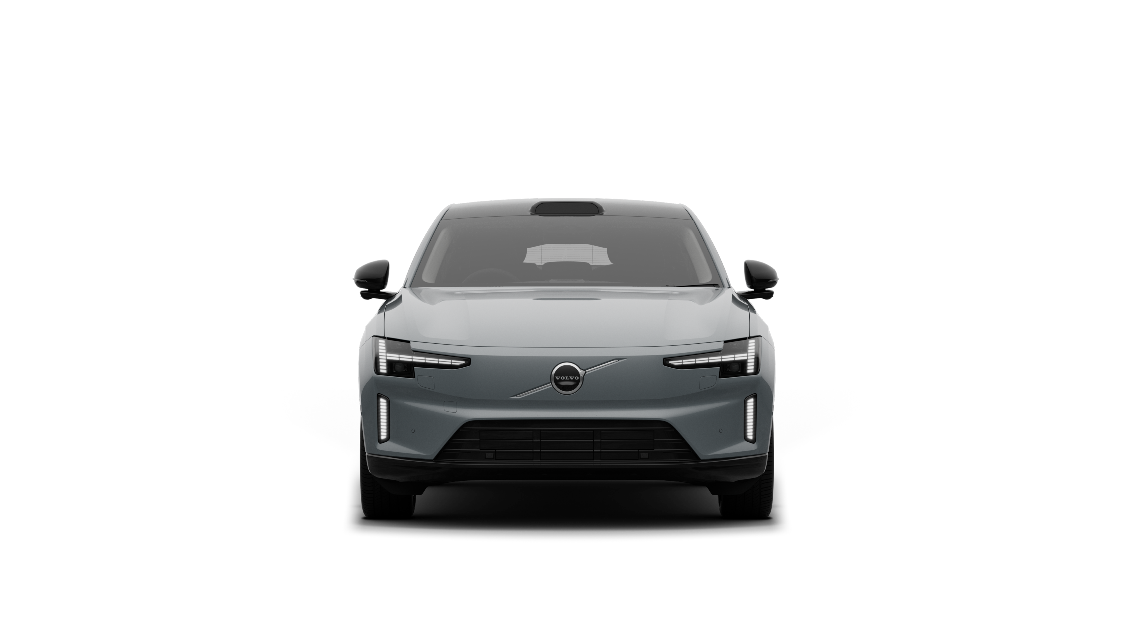Front view of a Volvo car in a plain studio background.