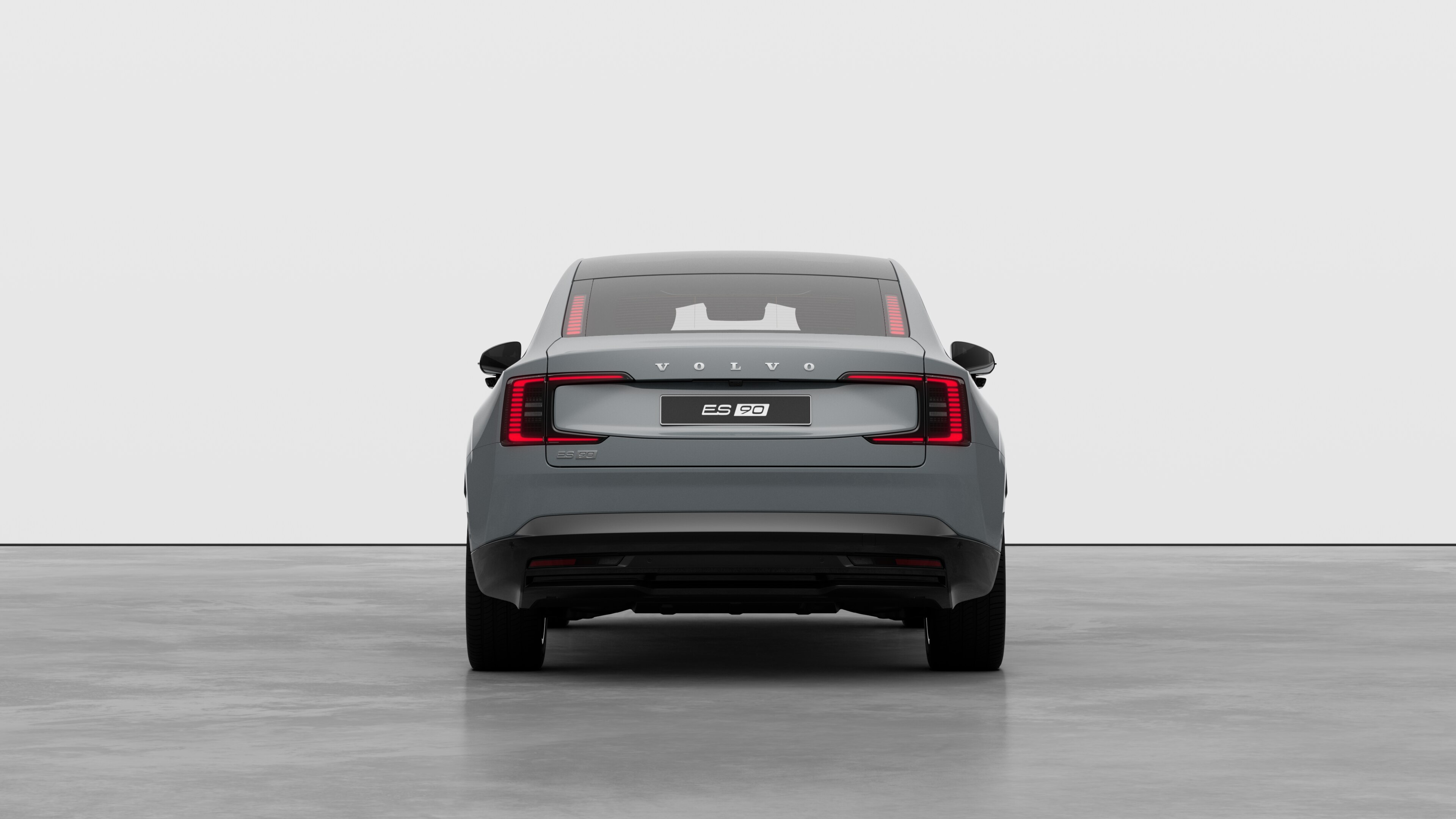 Volvo car rear view against a plain studio background.