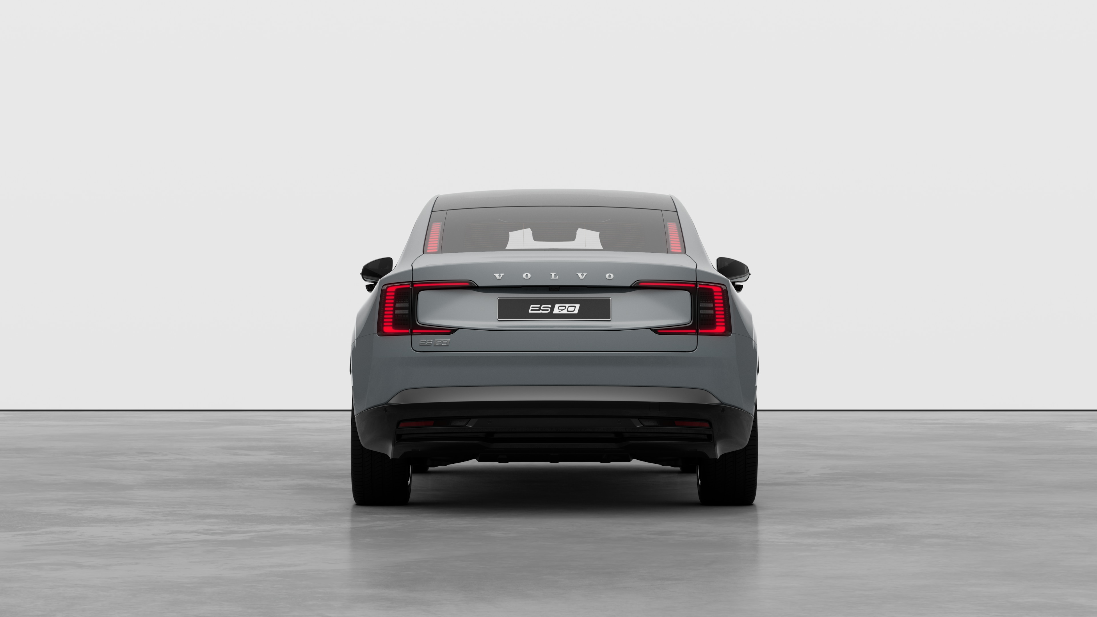 Volvo car rear view against a plain studio background.