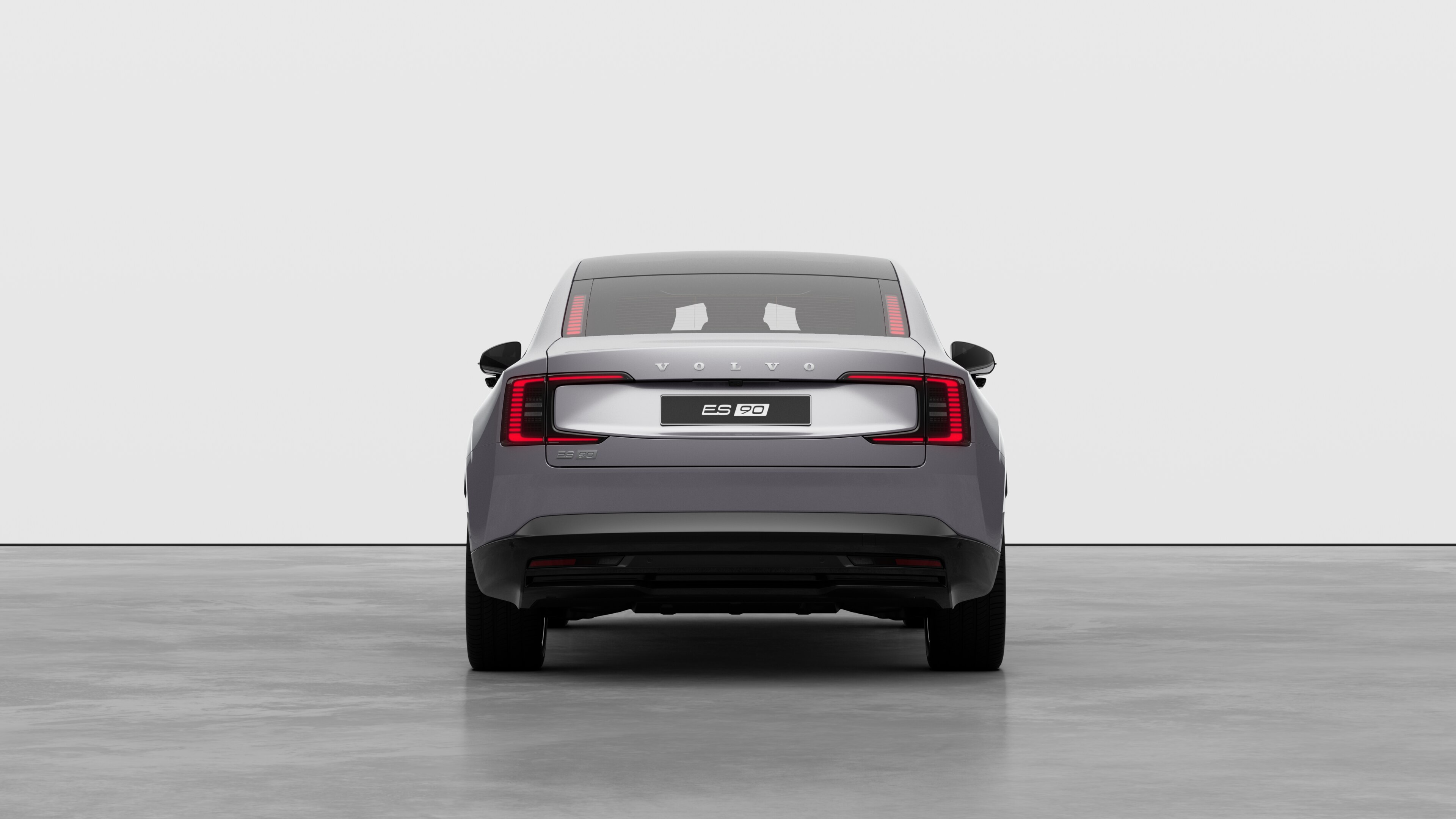 Volvo car rear view against a plain studio background.