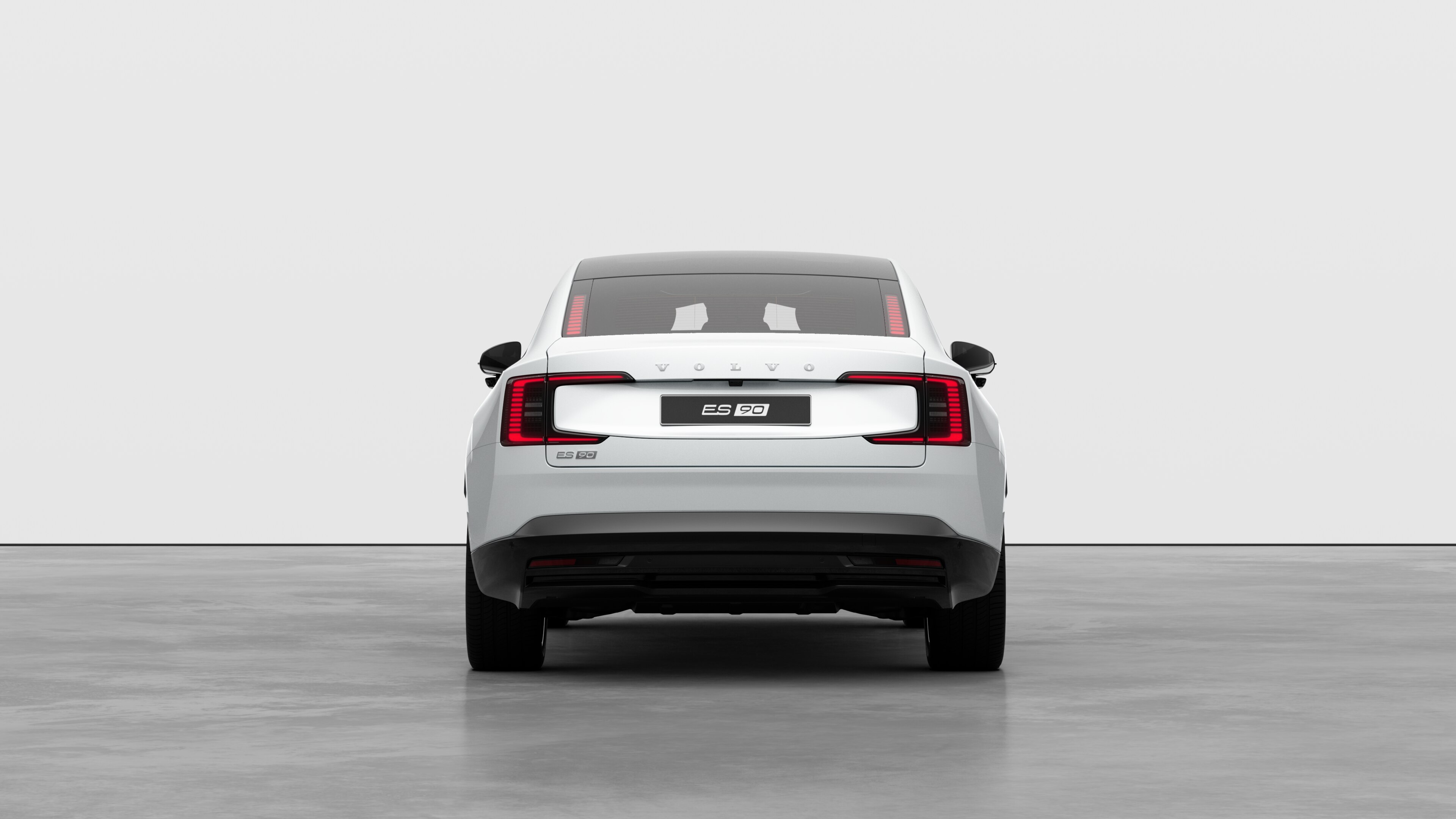 Volvo car rear view against a plain studio background.