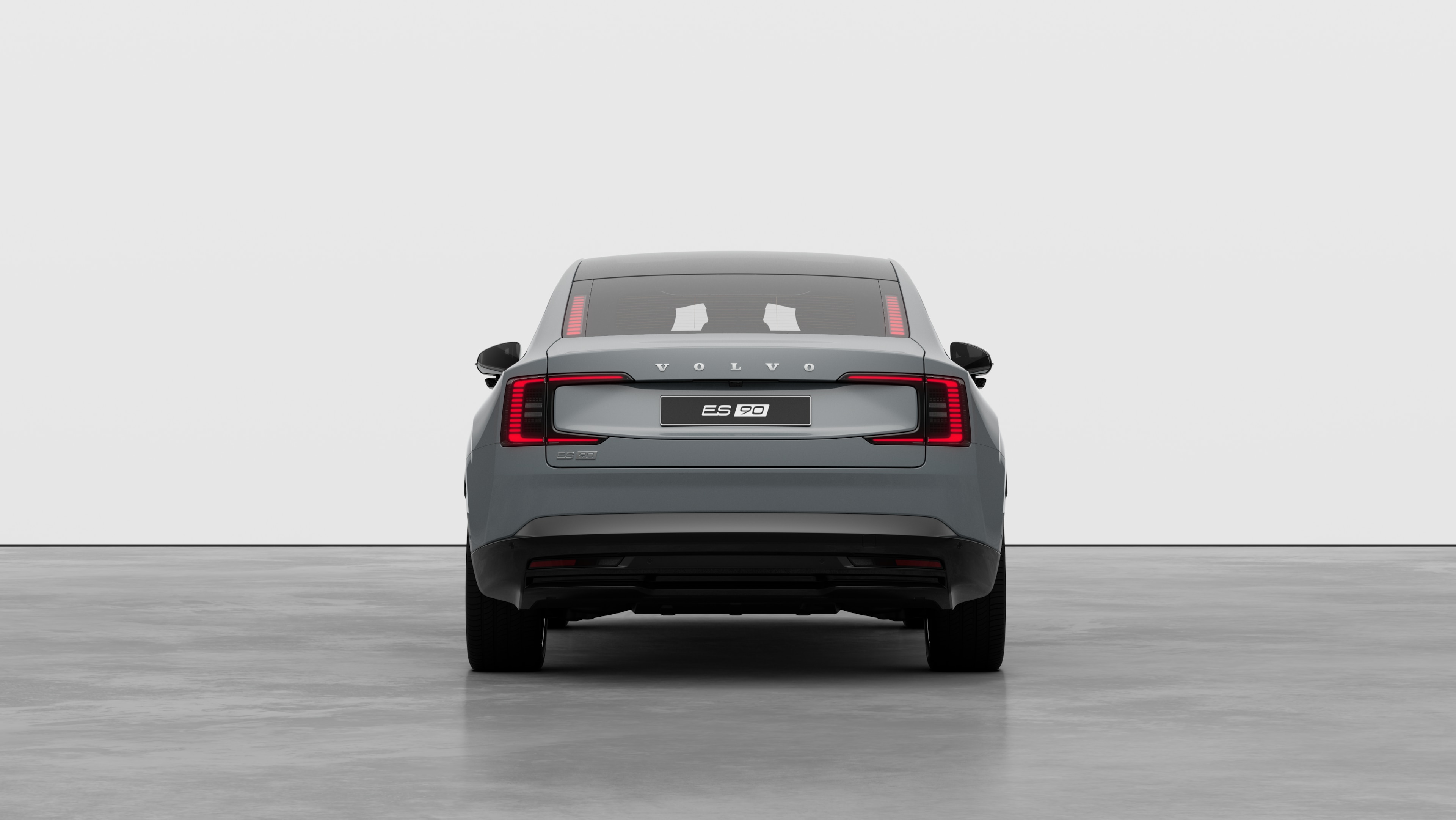 Volvo car rear view against a plain studio background.