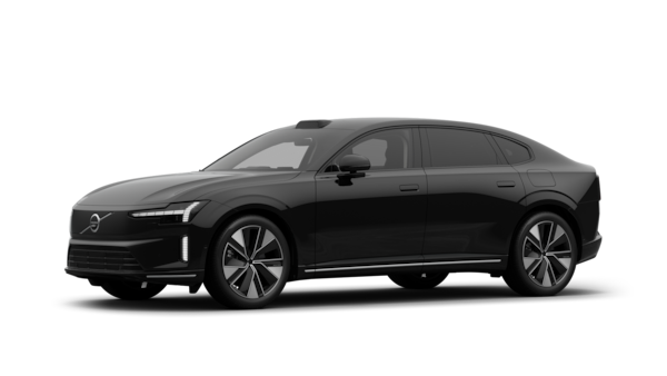 Exteriér vozu Volvo v tříčtvrtečním pohledu, prosté studiové pozadí.