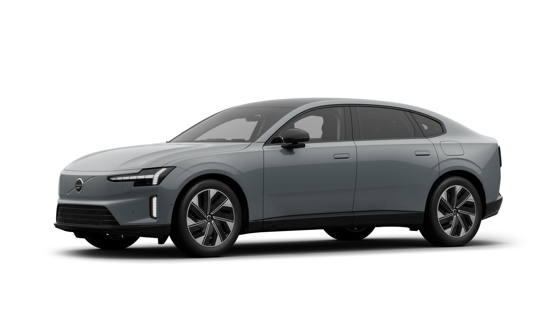 Volvo-auto ulkoa kolmen neljänneksen näkymässä, tavallinen studiotausta.