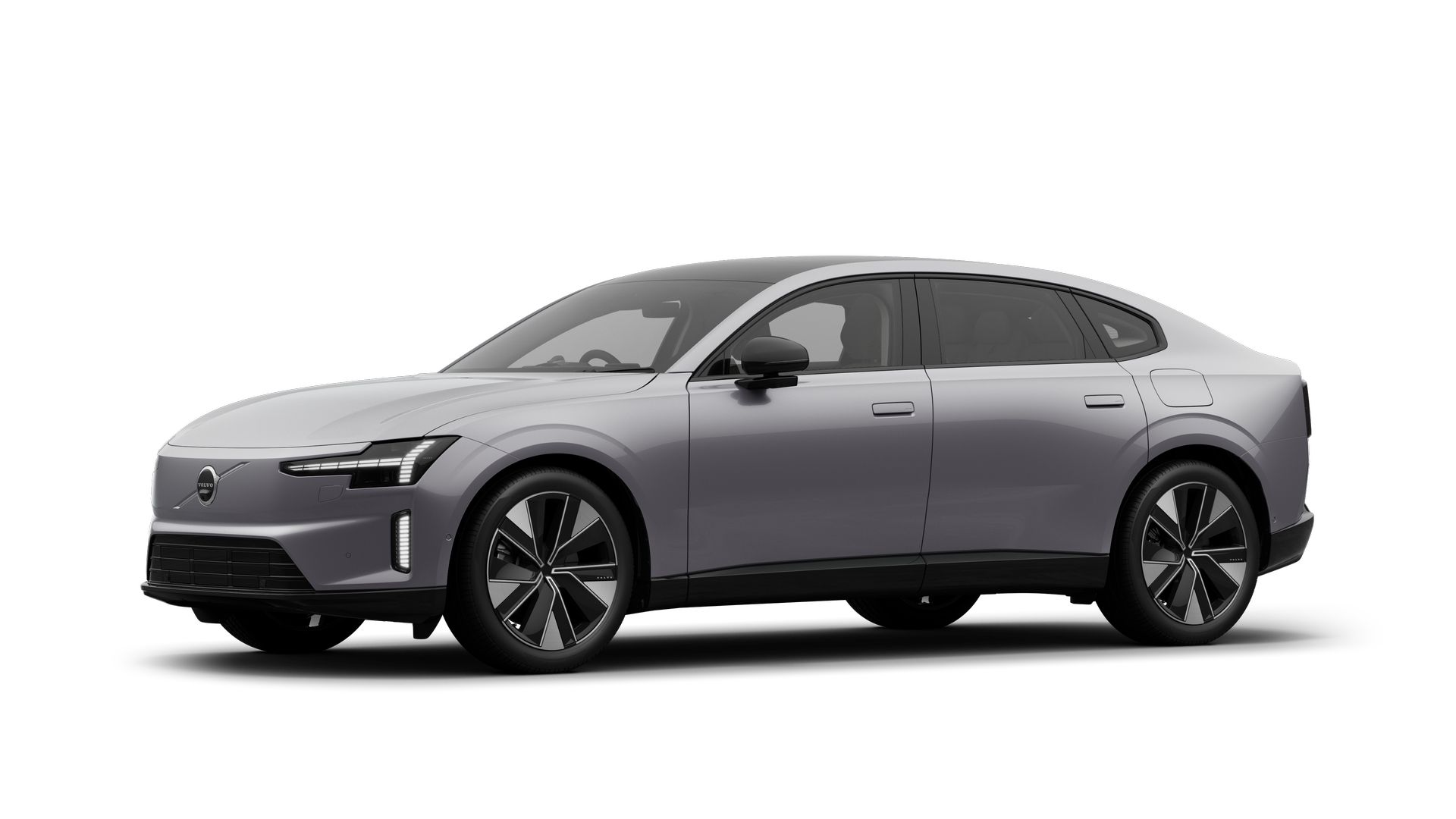 Volvo car exterior in three-quarter view, plain studio background.