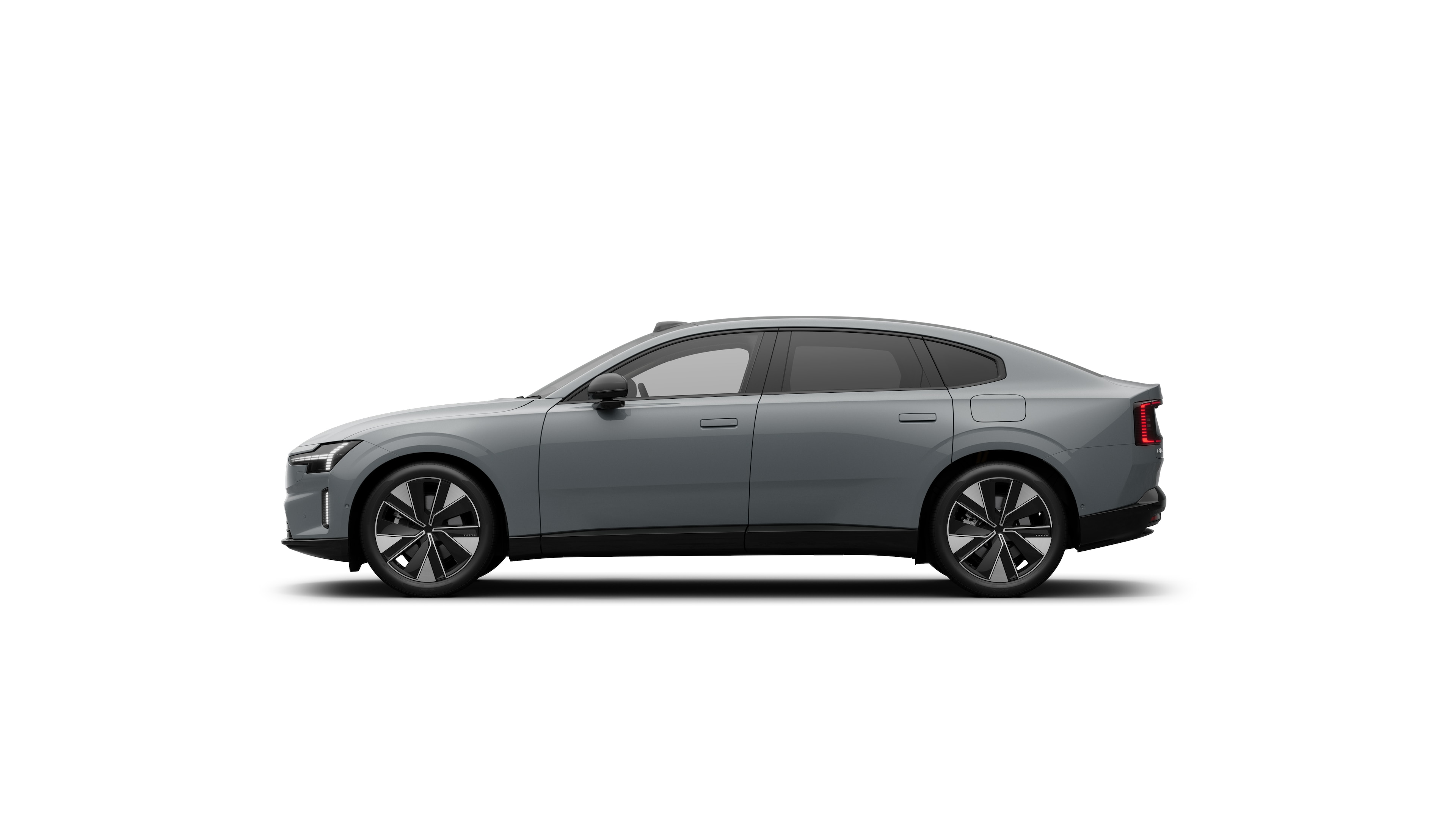 Volvo car side view in plain studio background.