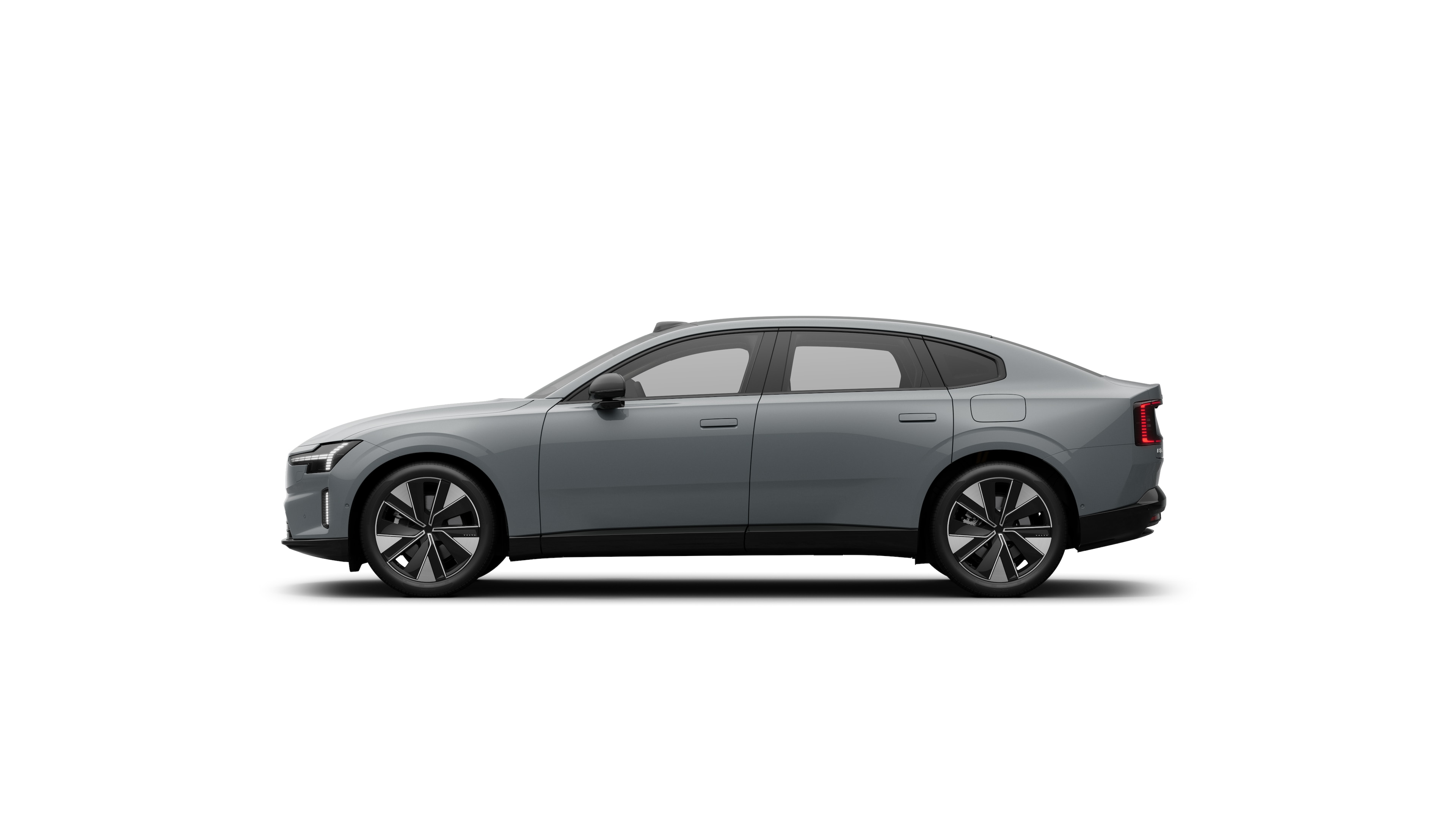 Volvo car side view in plain studio background.