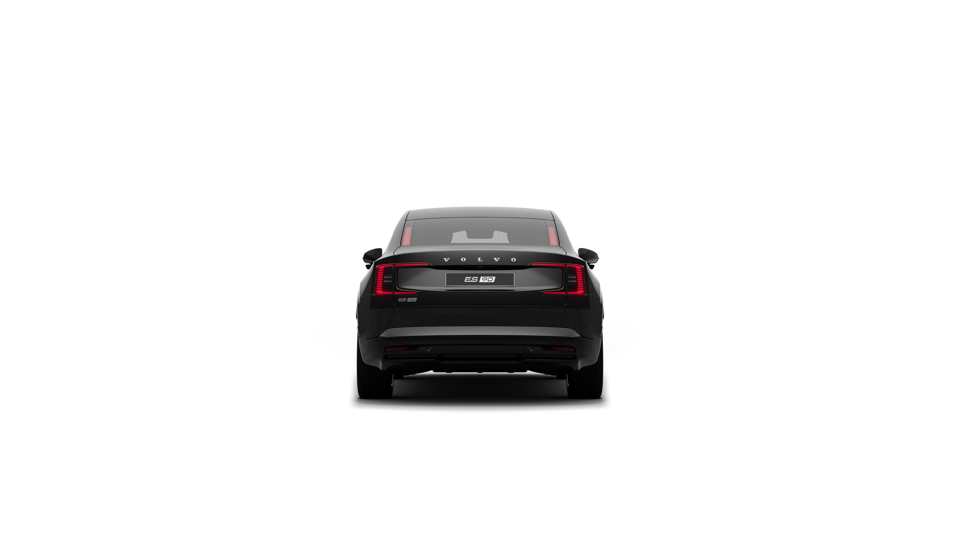 Volvo car rear view in a plain studio background.