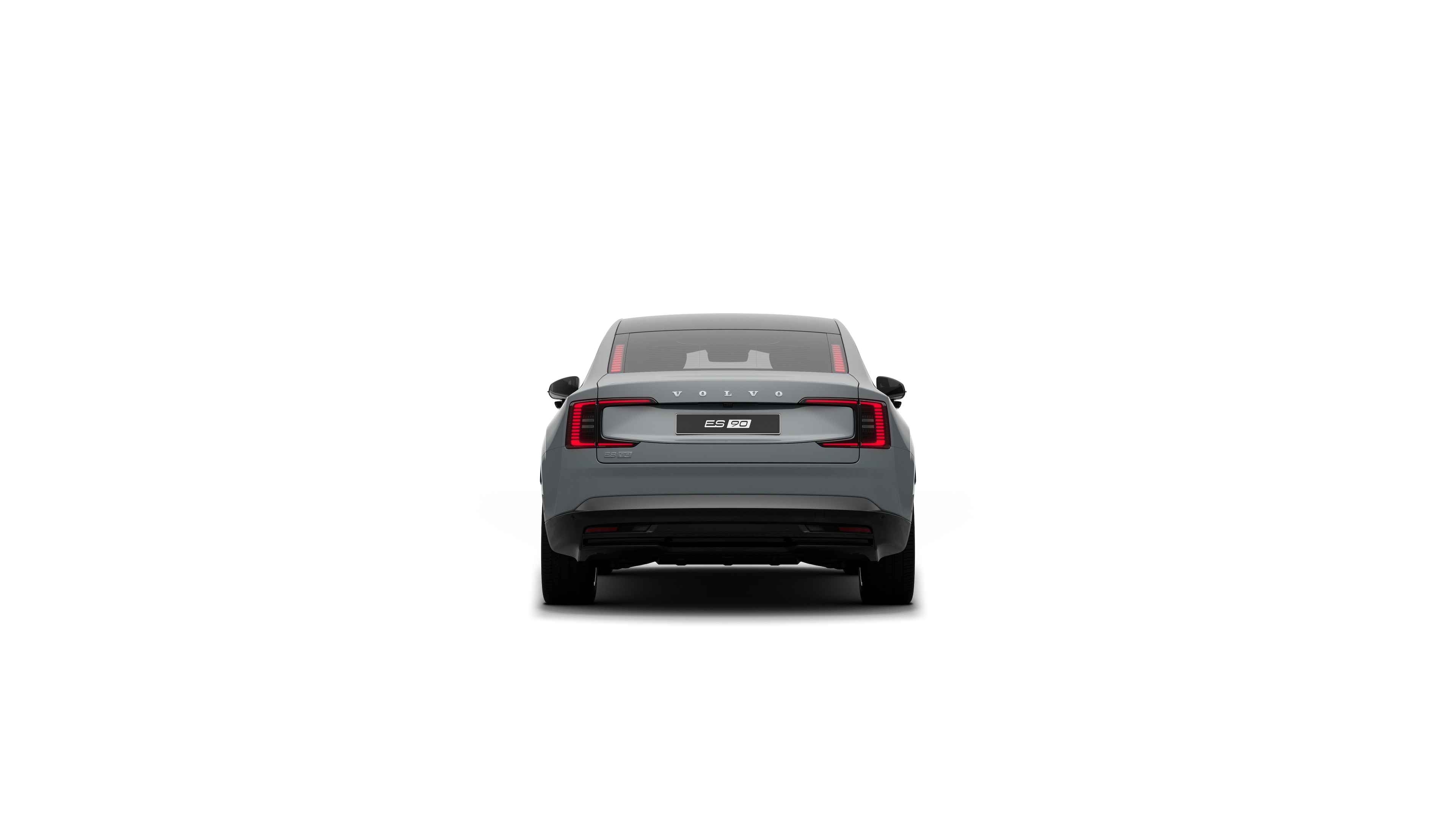 Volvo car rear view in a plain studio background.