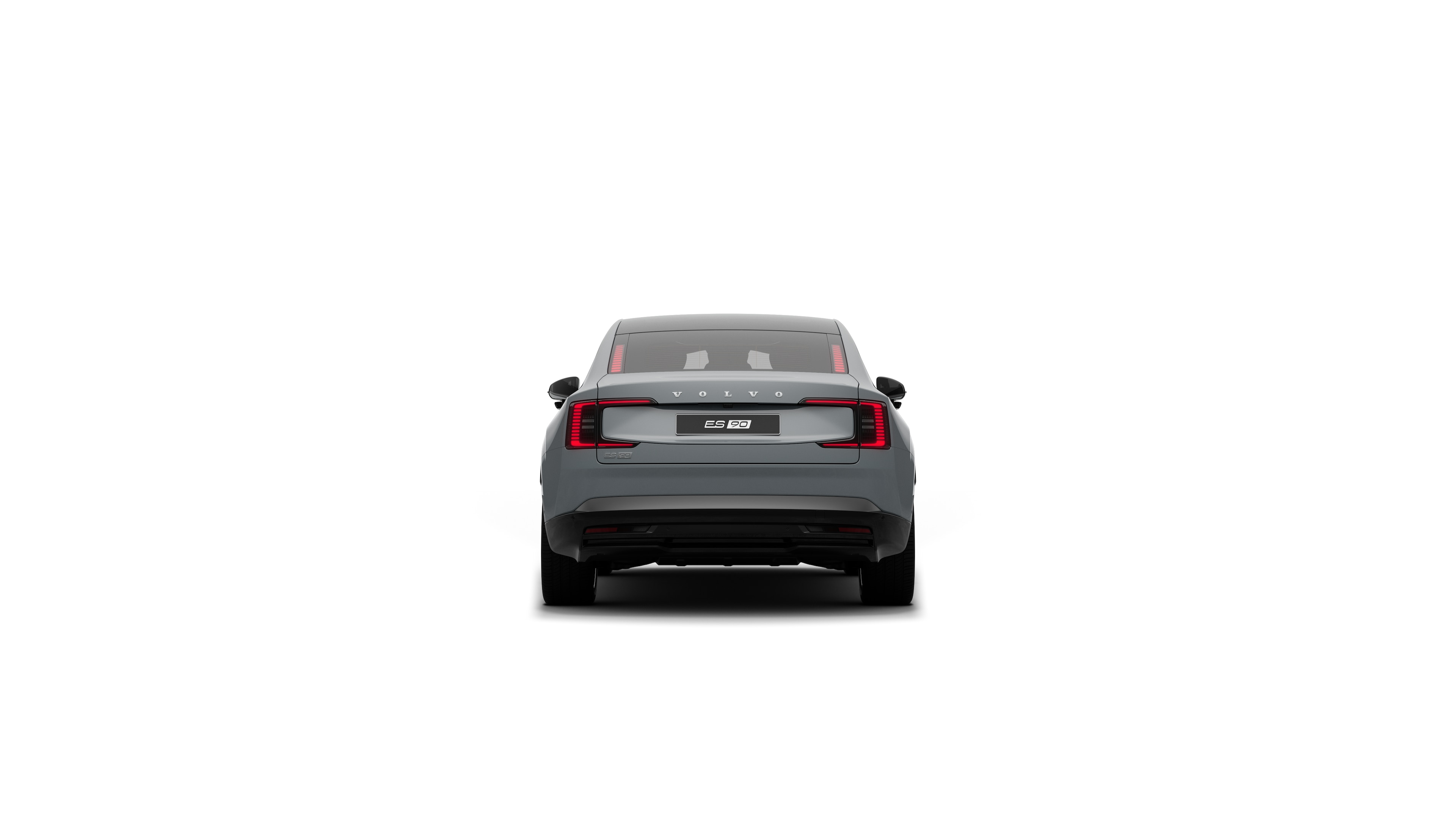 Volvo car rear view in a plain studio background.