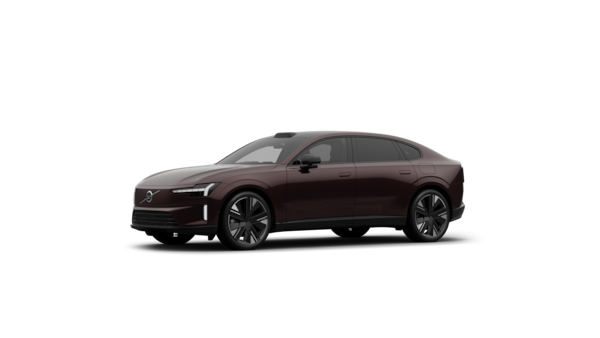 Dreiviertelansicht eines Volvo in einem schlichten Studiohintergrund.