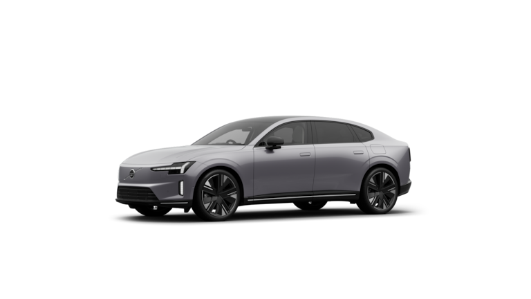Volvo car exterior three-quarter view in a plain studio background.
