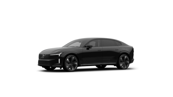 Vue de trois quarts de l’extérieur d’une Volvo sur un fond de studio uni.