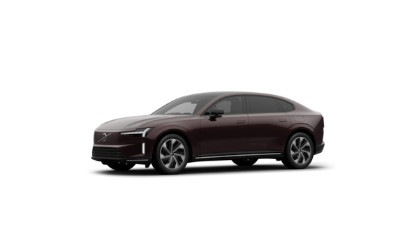 A Volvo külseje háromnegyed nézet egy egyszerű stúdió háttérben.