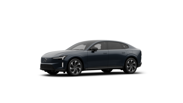 Vue de trois quarts de l’extérieur d’une Volvo sur un fond de studio uni.