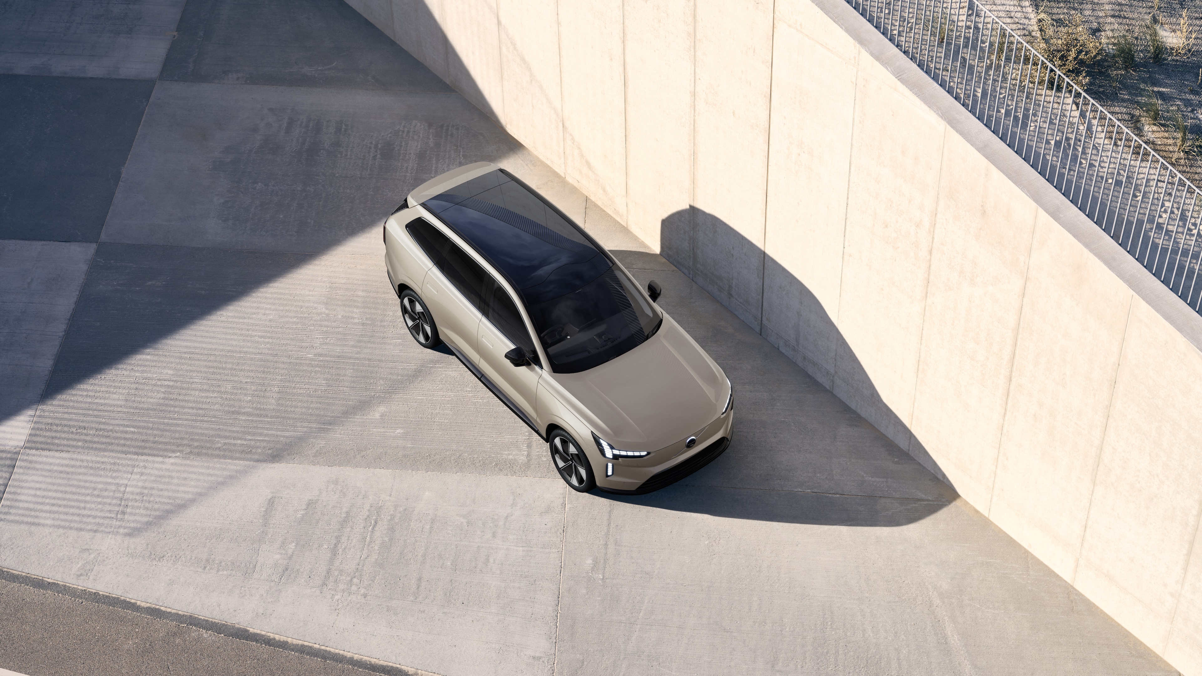 Volvo car exterior shown from above in plain studio background.