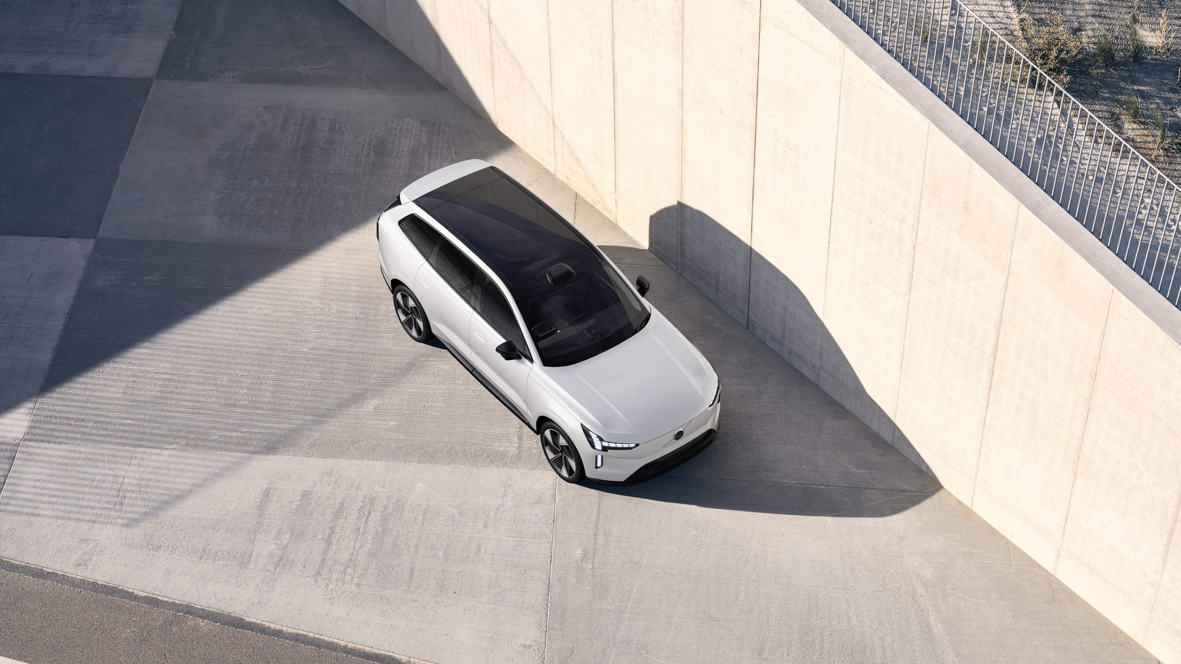 Volvo car exterior shown from above in plain studio background.