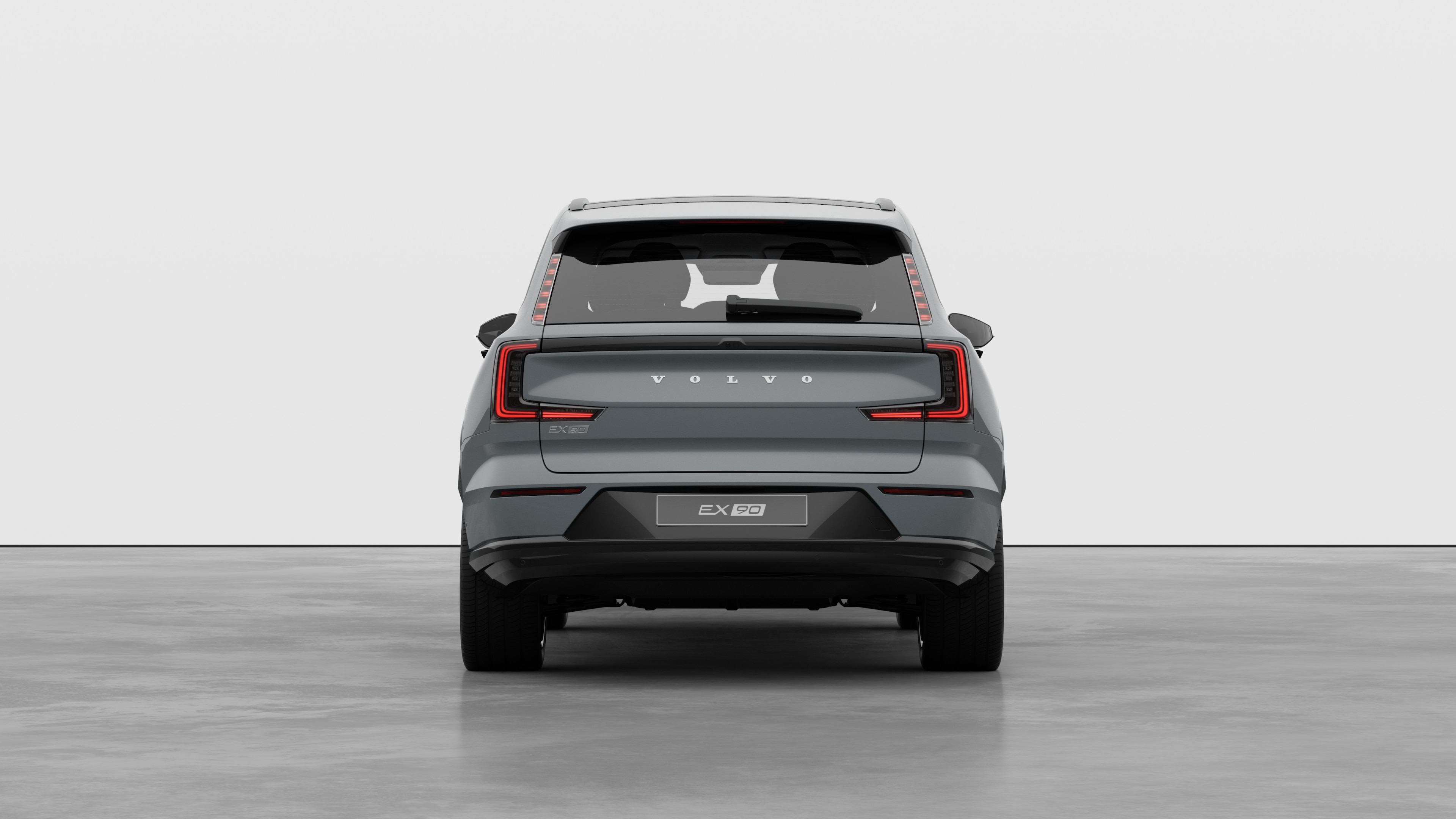 Volvo car rear view against a plain studio background.