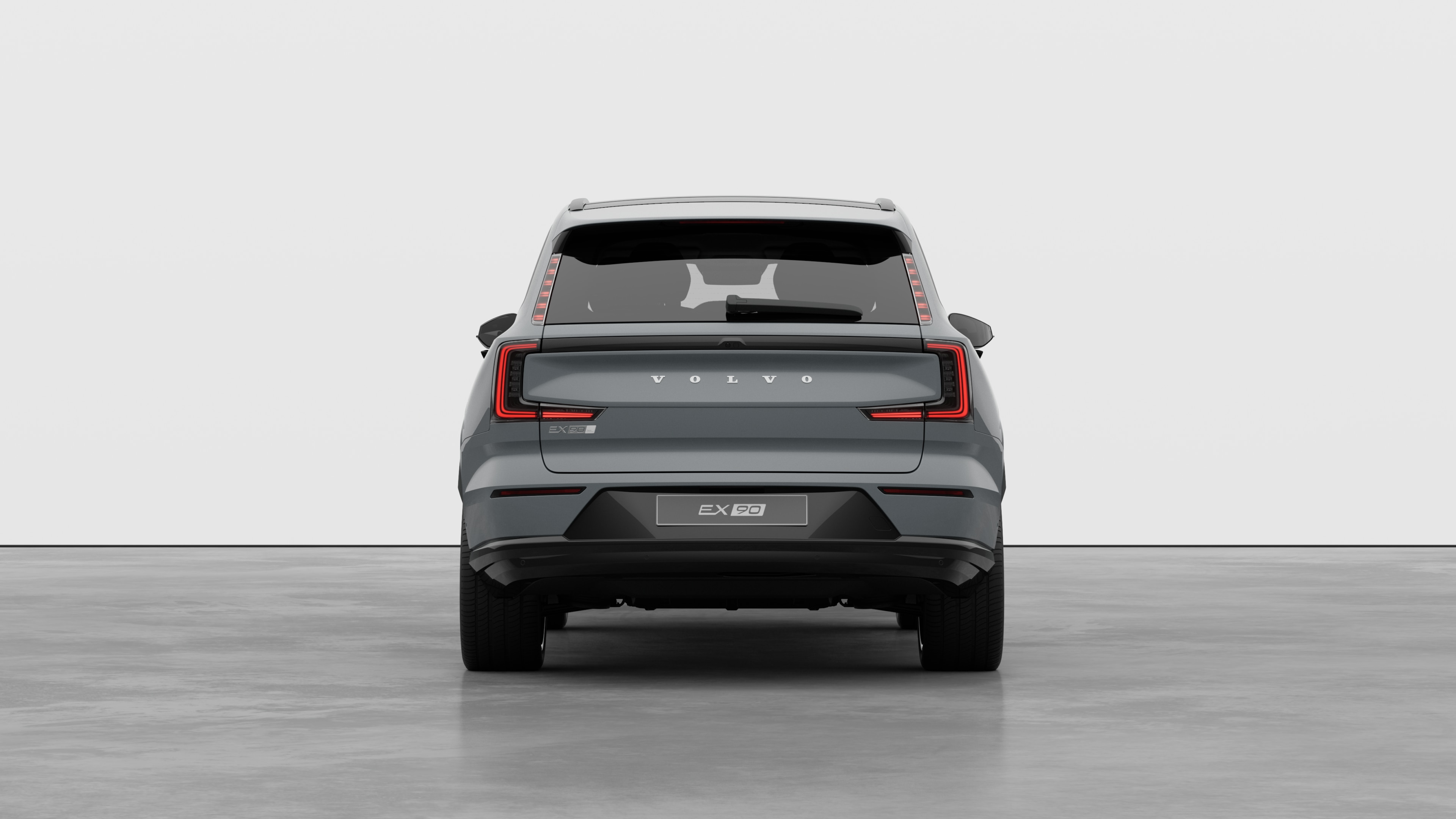 Volvo car rear view against a plain studio background.