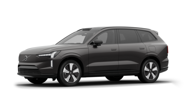 Volvo-bilens eksteriør i trekvartvisning, almindelig studiebaggrund.