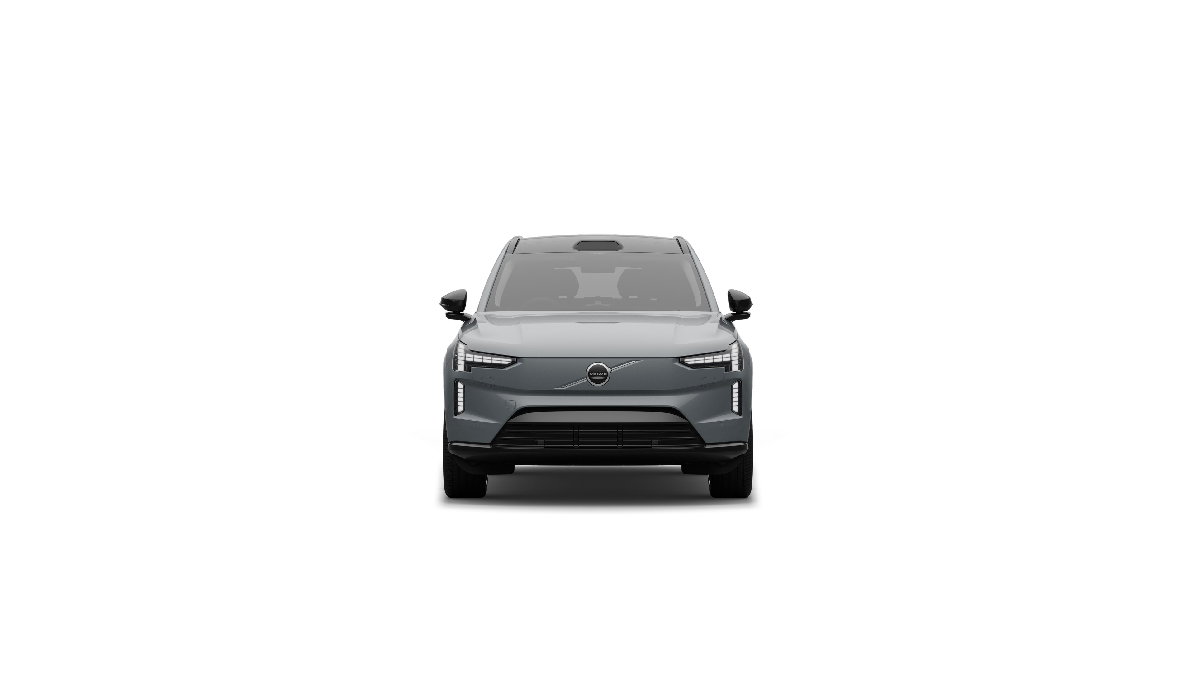 Volvo car front view in a plain studio background.