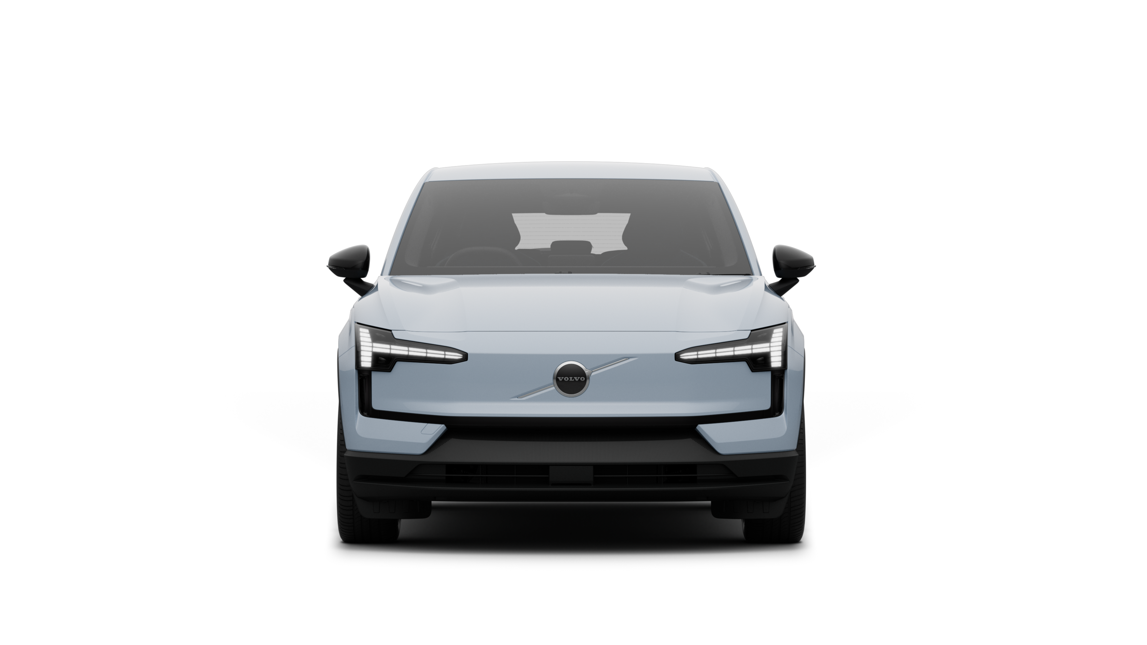 Front view of a Volvo car in a plain studio background.