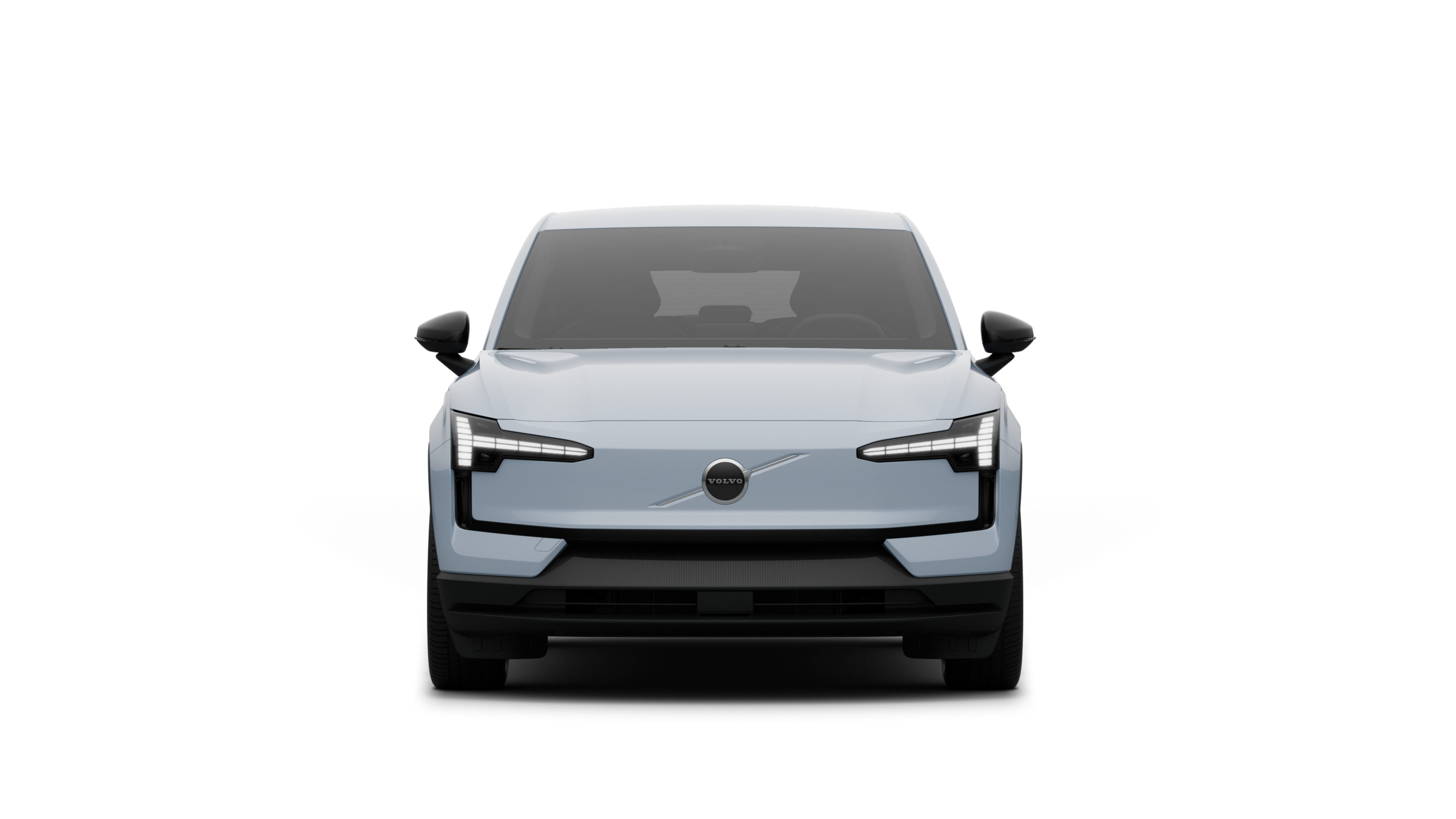 מבט מלפנים על מכונית וולוו בסטודיו רגיל.