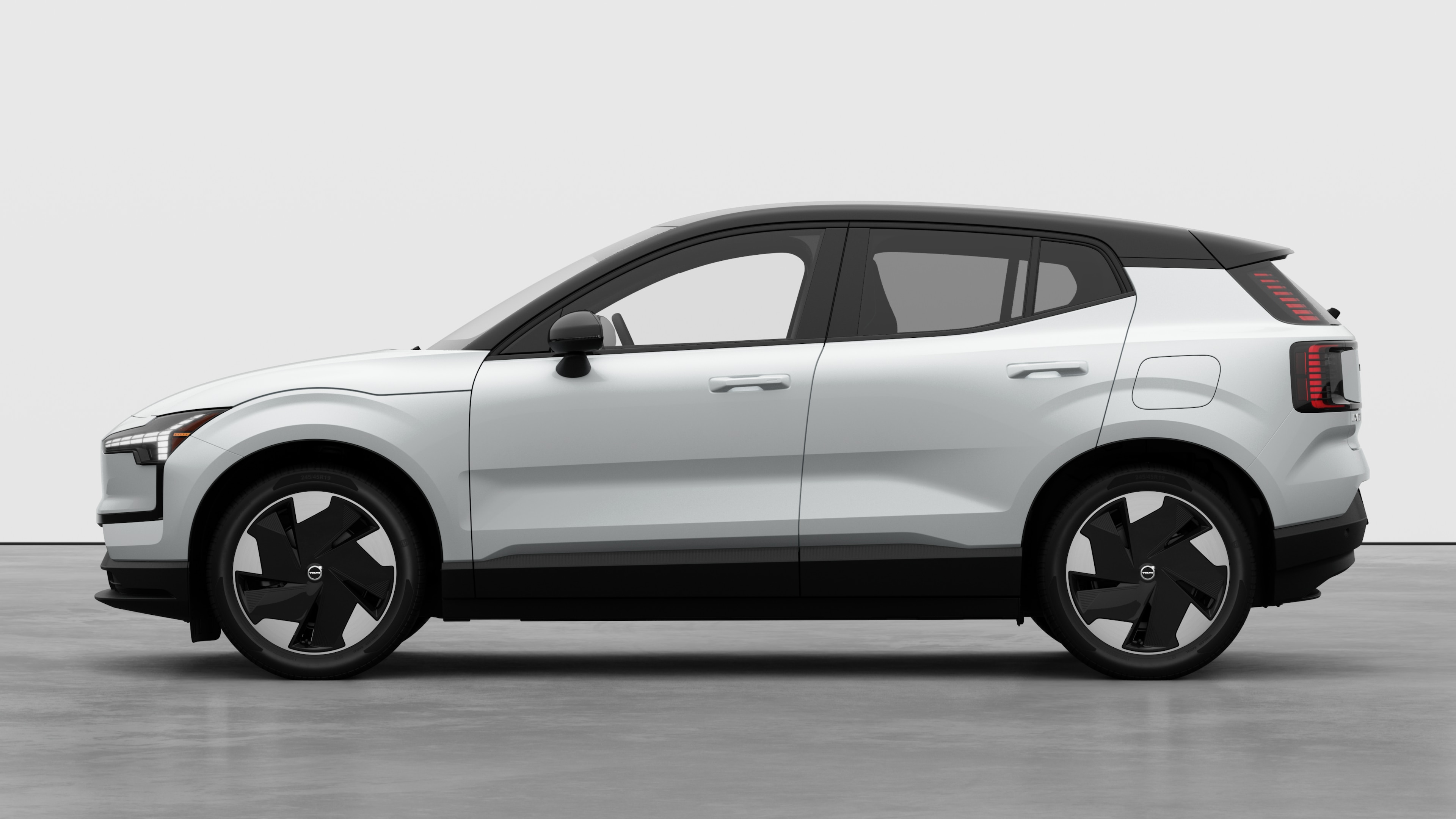 Volvo car in side view against a plain studio background. No additional details or identifiers are present.