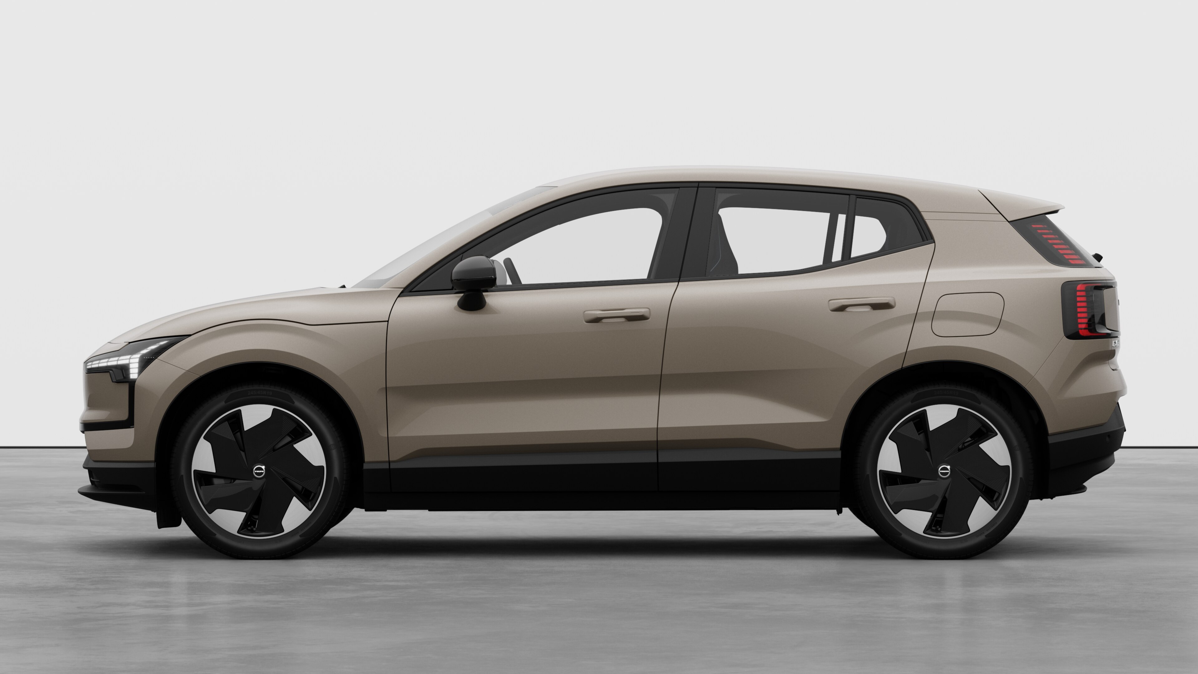 Volvo car in side view against a plain studio background. No additional details or identifiers are present.