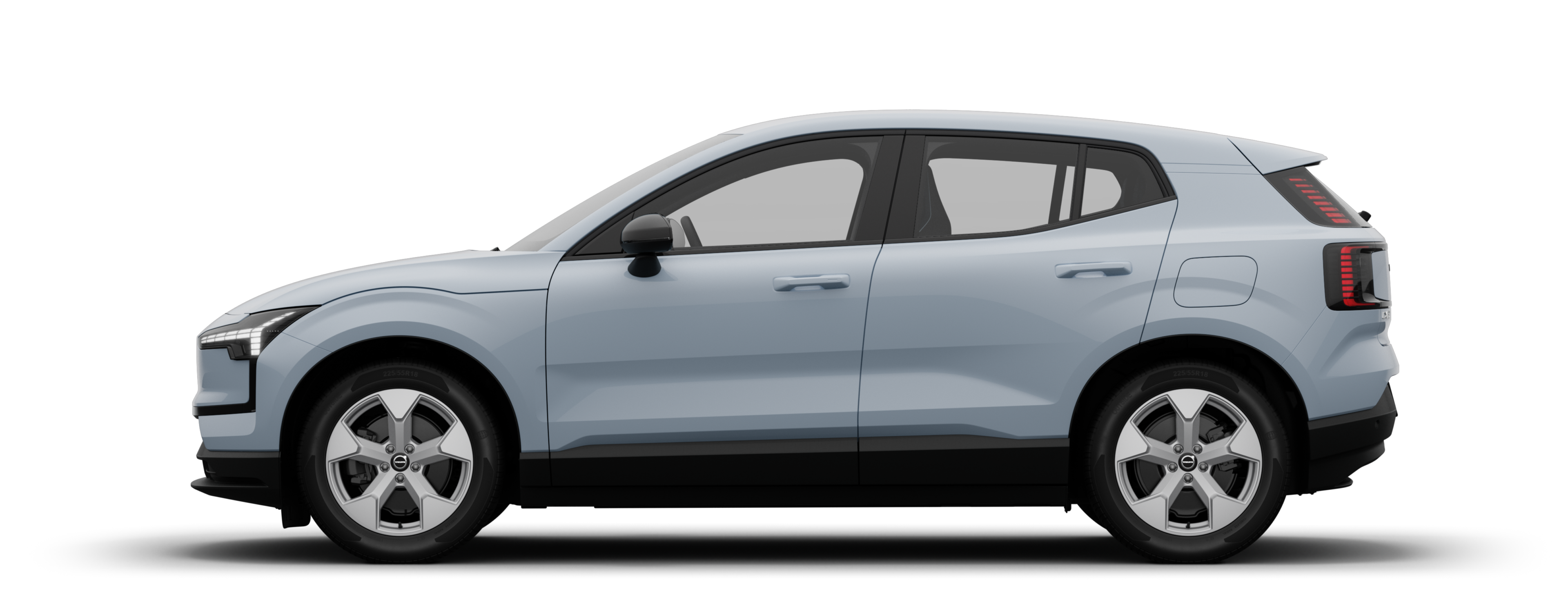 Vue latérale d’une EX30 Électrique