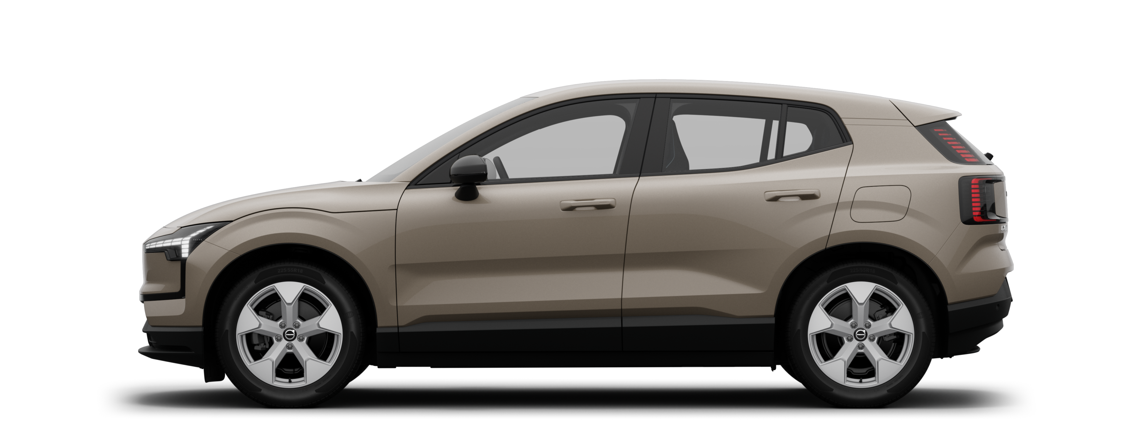 Zijaanzicht van een EX30 Elektrisch