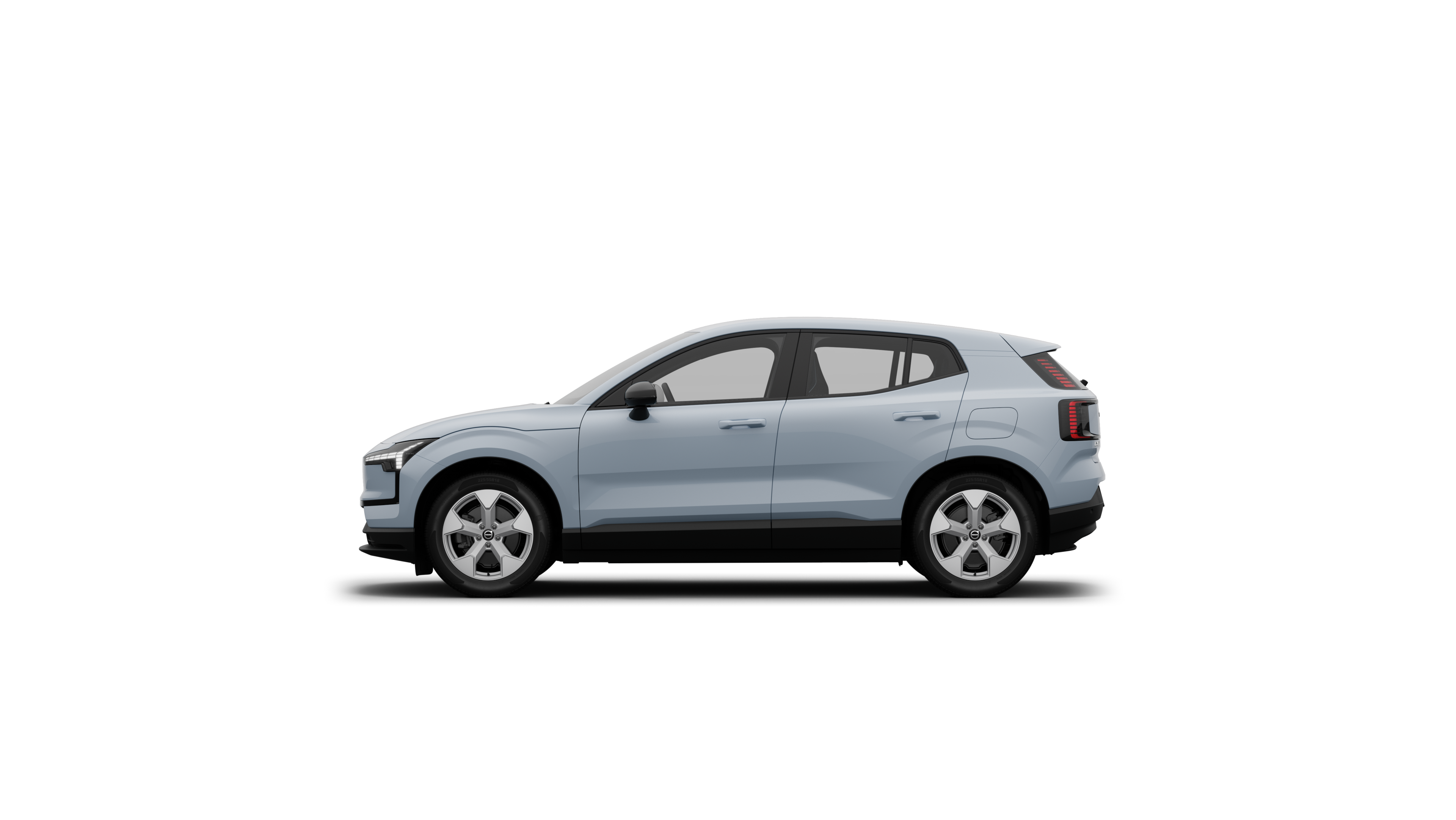 Zijaanzicht van een EX30 Elektrisch