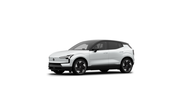 Pohľad na exteriér vozidla Volvo z troch štvrtín v jednoduchom prostredí štúdia.