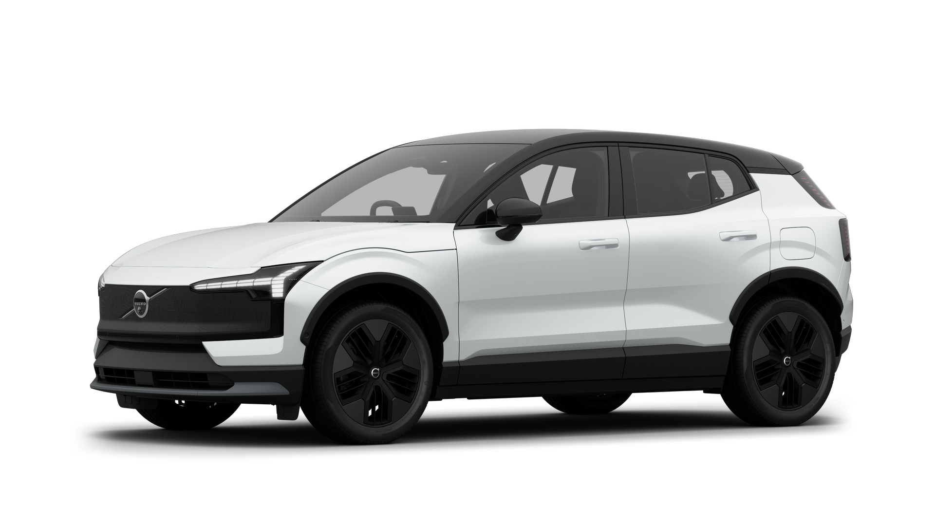 ภายนอกรถวอลโว่ในมุมมองสามในสี่ พื้นหลังสตูดิโอธรรมดา