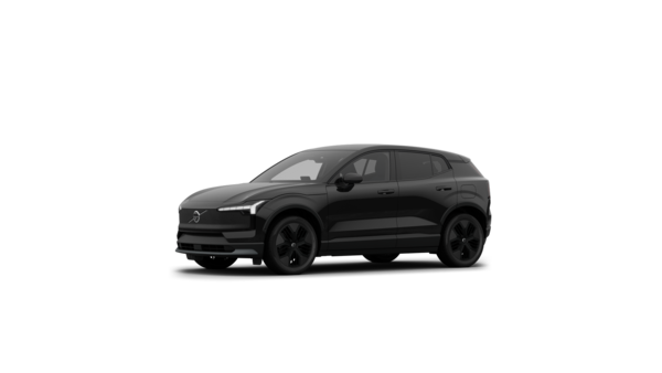 Vue de trois quarts de l’extérieur d’une Volvo sur un fond de studio uni.