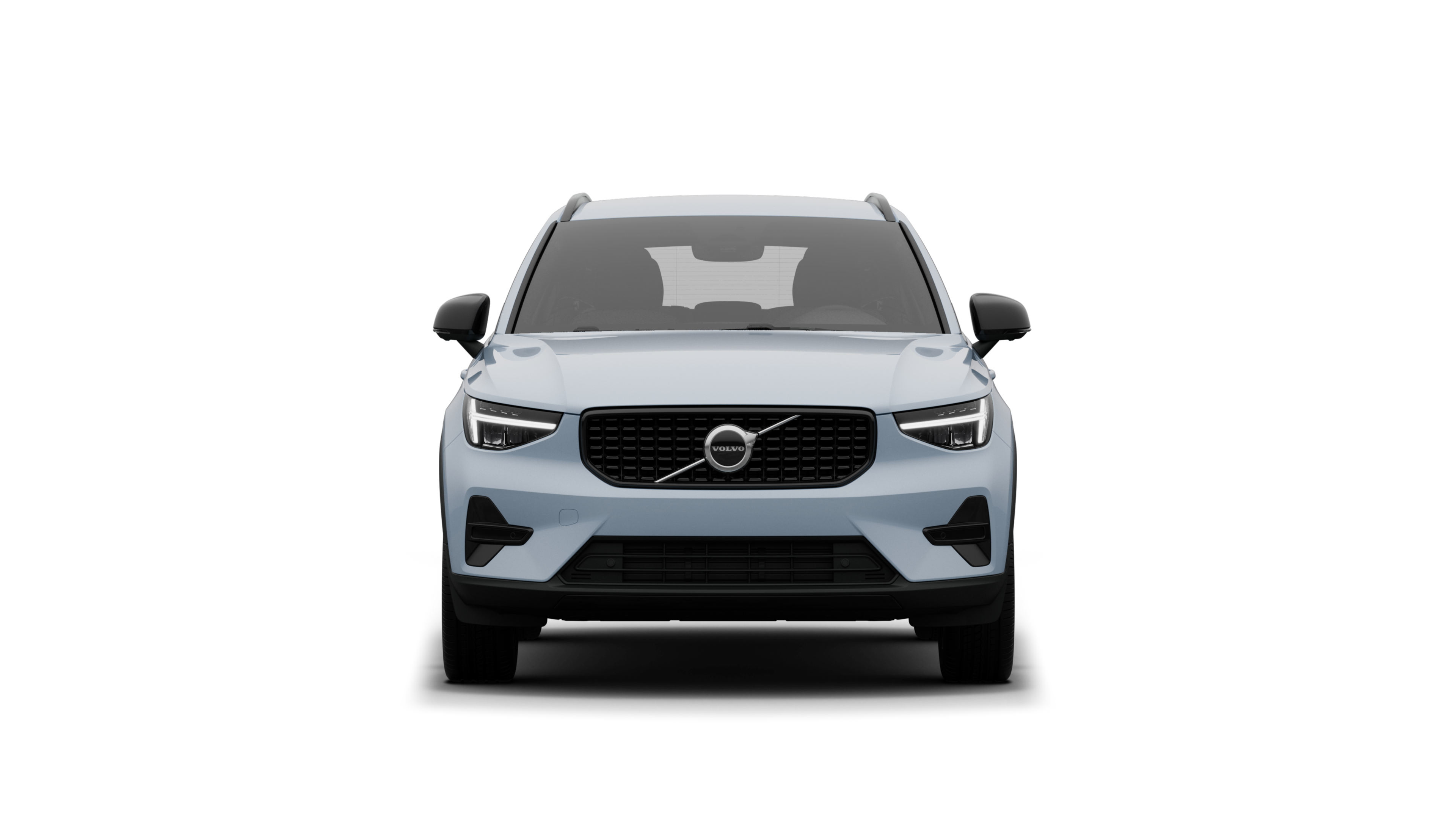 Volvo automašīnas skats no priekšpuses uz vienkārša studijas fona.